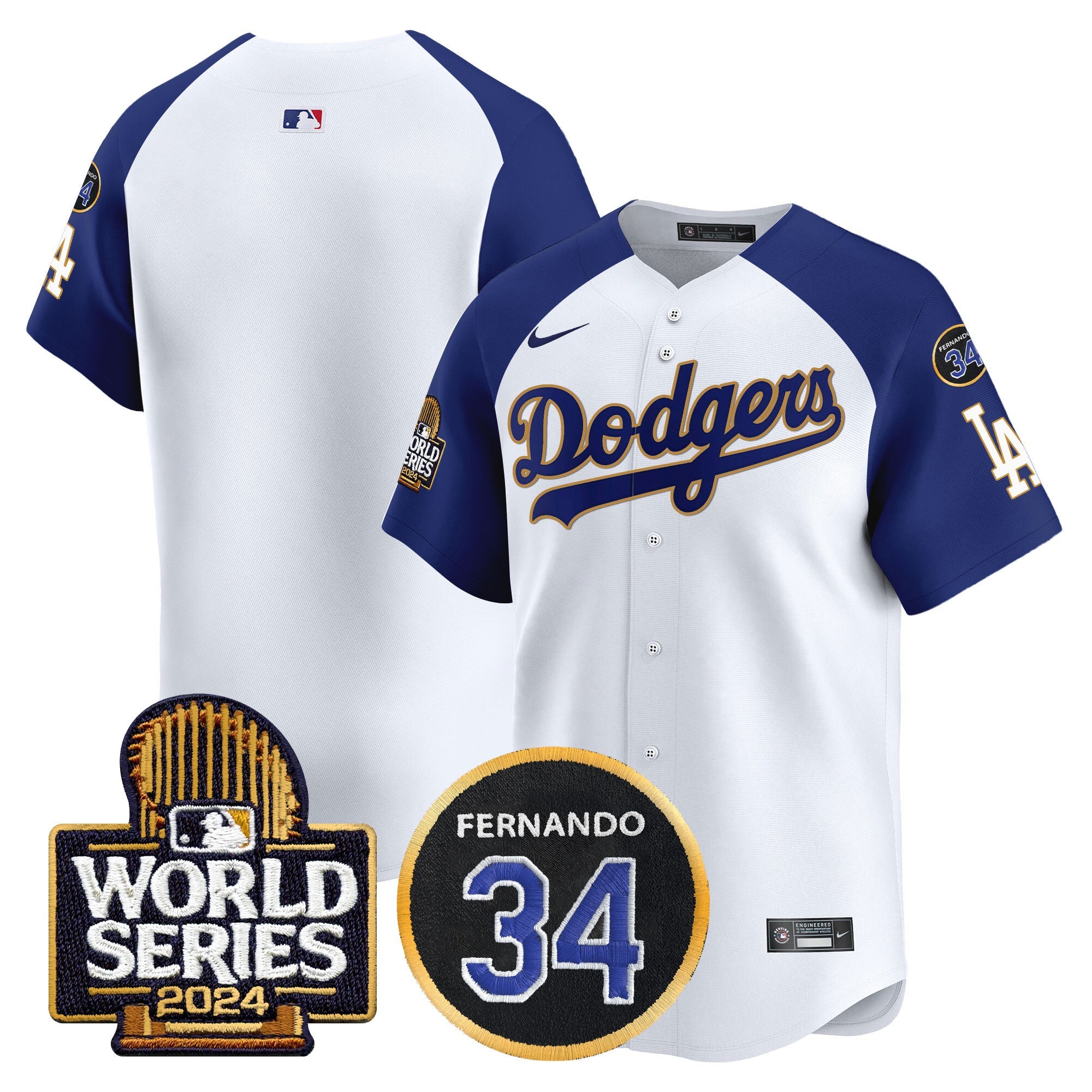 Men’s Fernando Memorial & 2024 World Series Patch Vapor Premier Limited Jersey