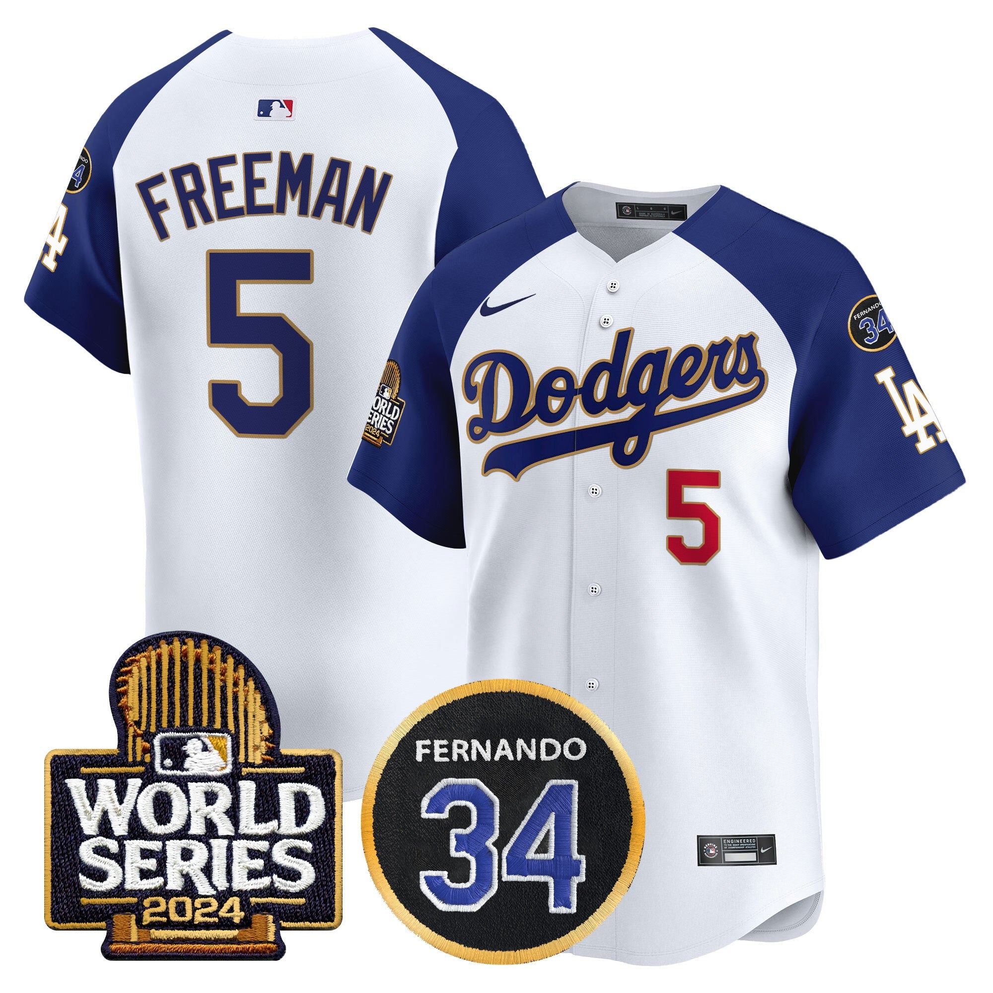 Men’s Fernando Memorial & 2024 World Series Patch Vapor Premier Limited Jersey