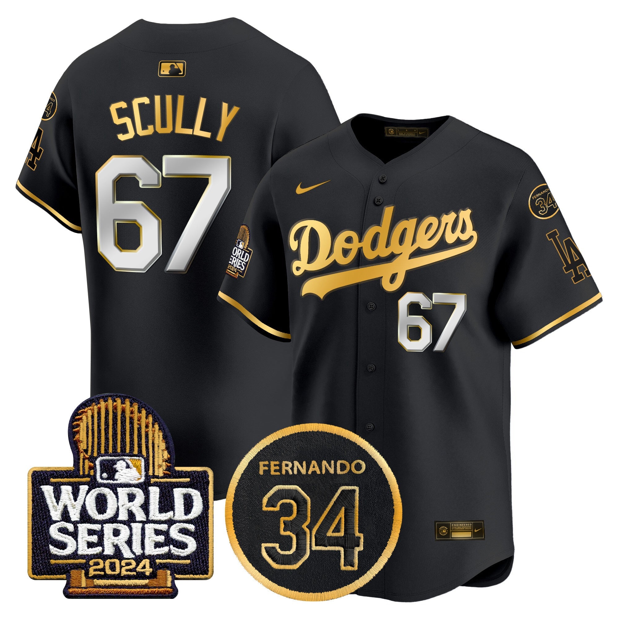 Men’s Fernando Memorial & 2024 World Series Patch Vapor Premier Limited Jersey