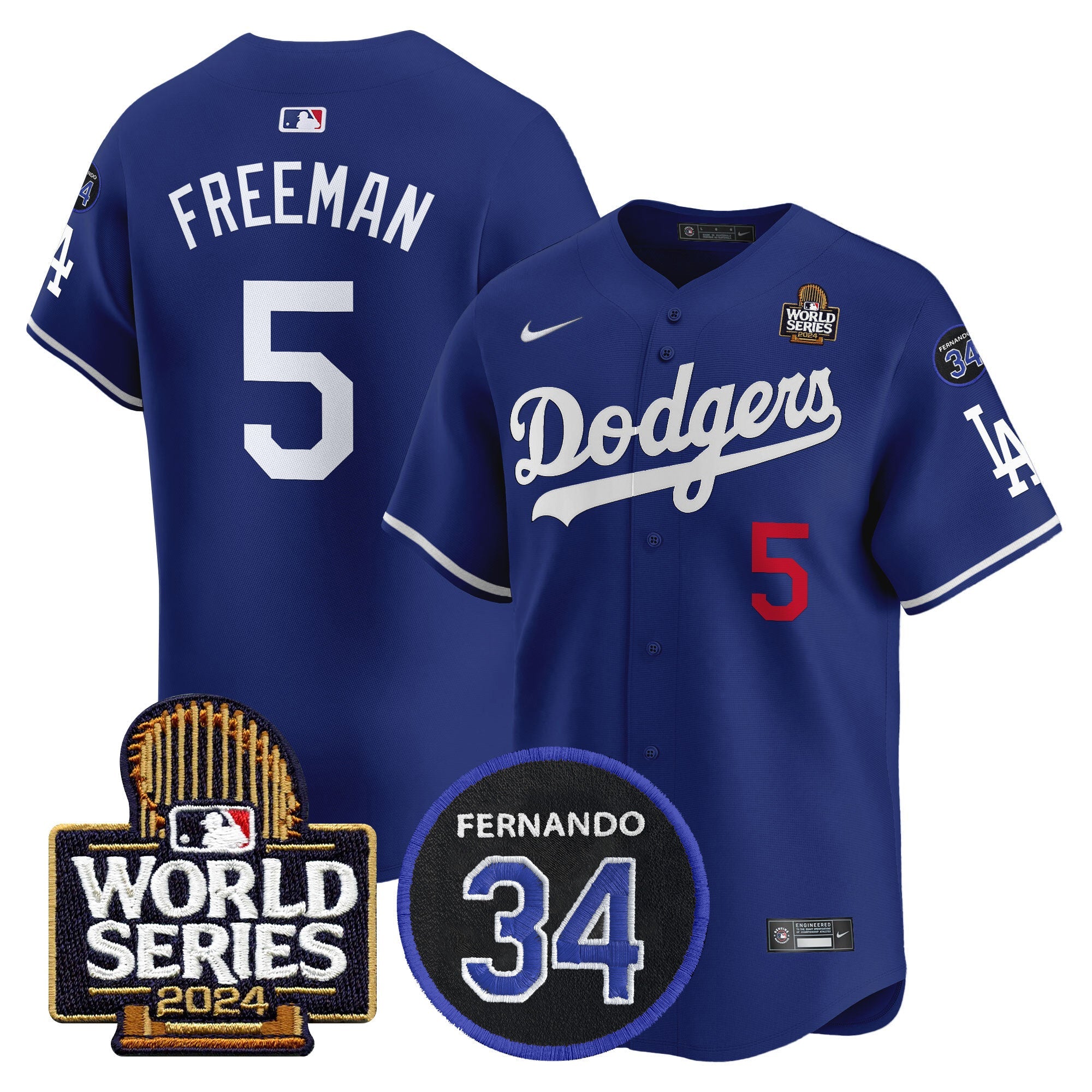 Men’s Fernando Memorial & 2024 World Series Patch Vapor Premier Limited Jersey V2