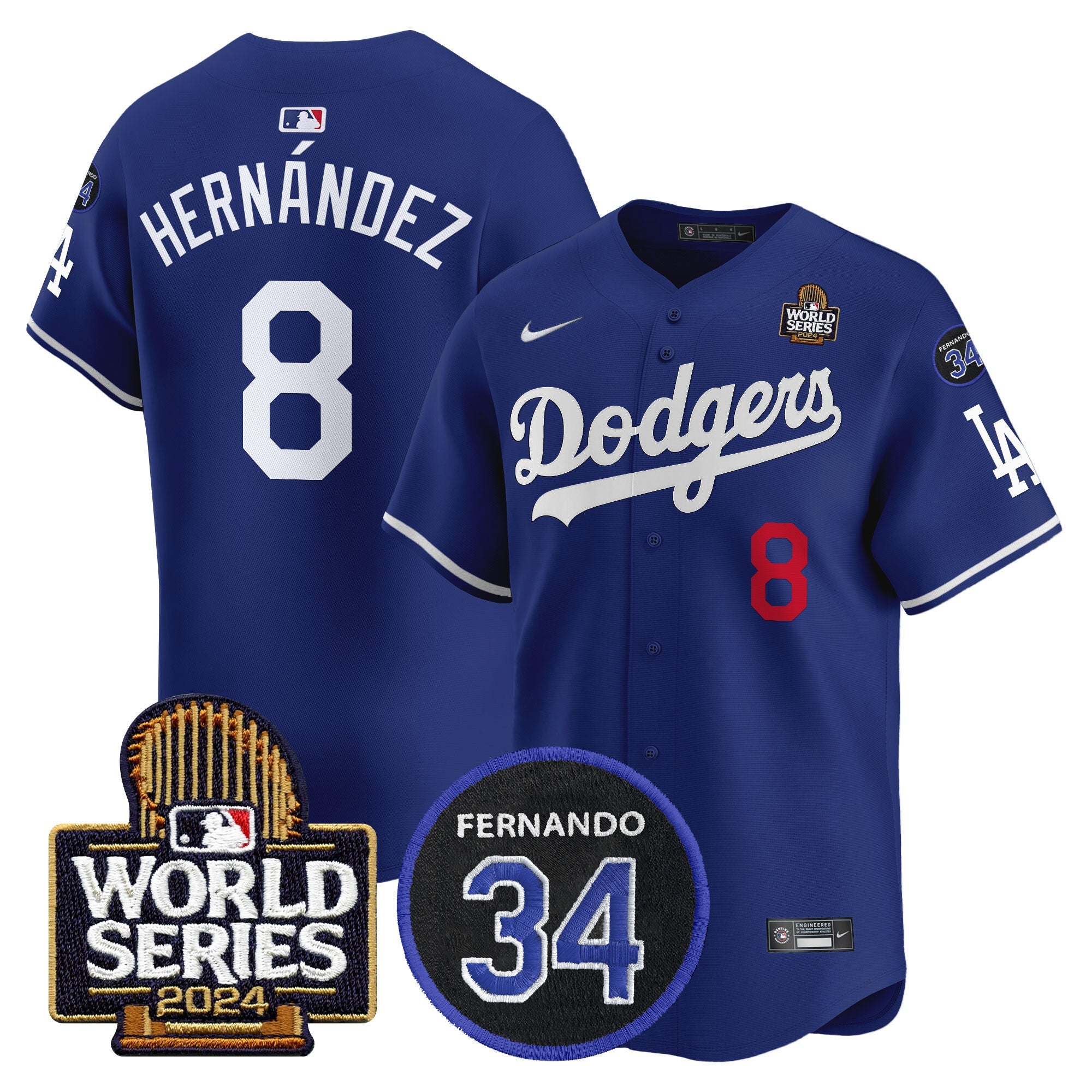 Men’s Fernando Memorial & 2024 World Series Patch Vapor Premier Limited Jersey V2