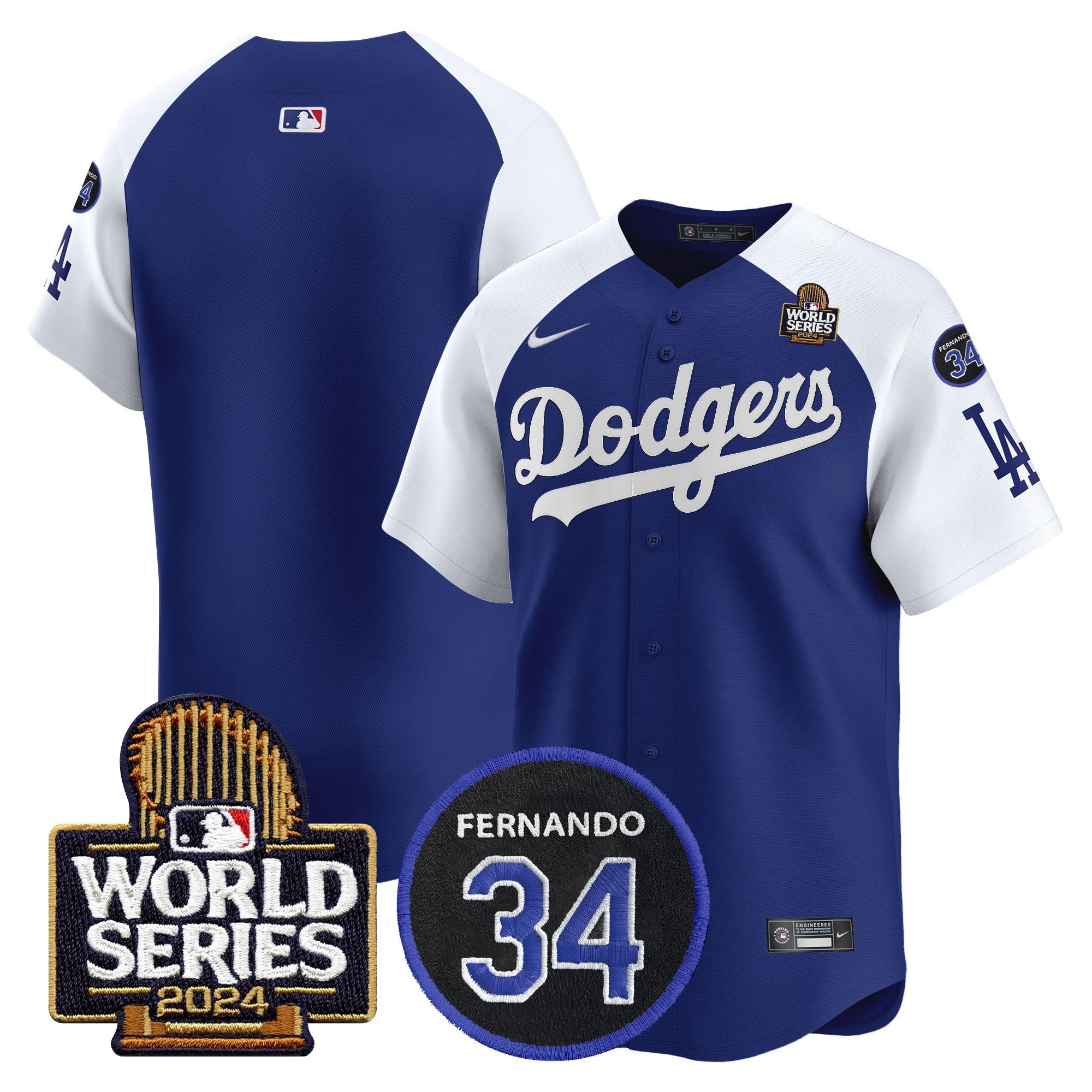 Men’s Fernando Memorial & 2024 World Series Patch Vapor Premier Limited Jersey V2