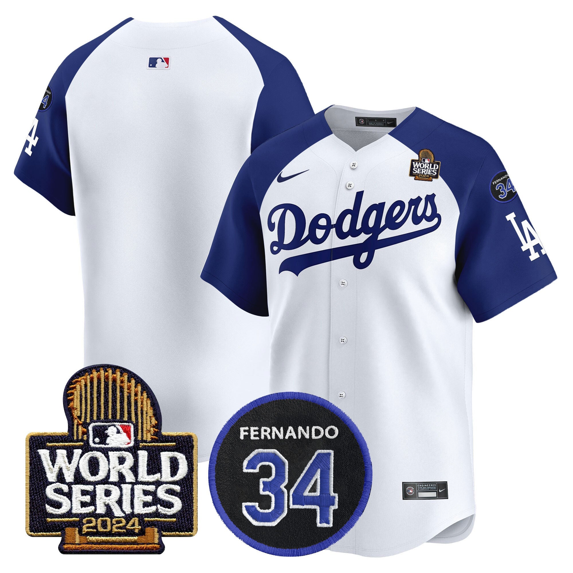 Men’s Fernando Memorial & 2024 World Series Patch Vapor Premier Limited Jersey V2