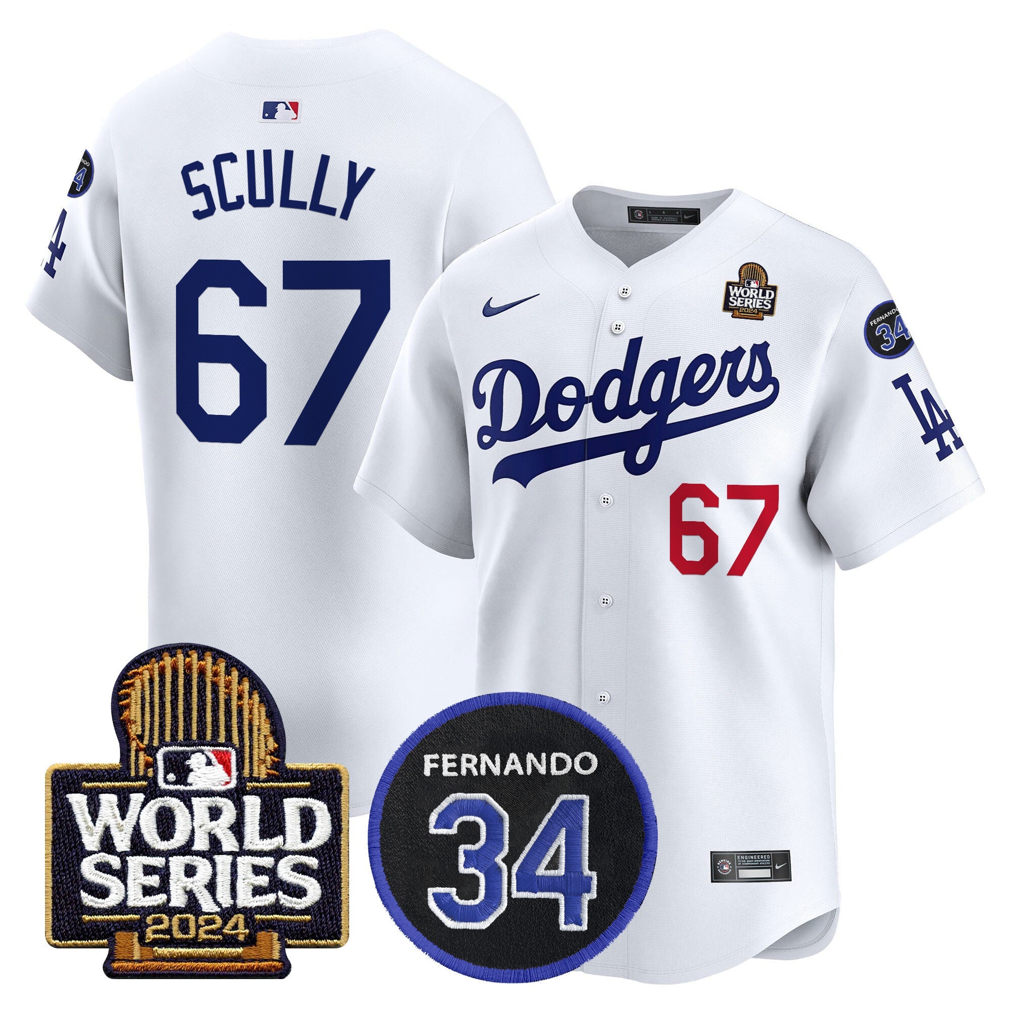 Men’s Fernando Memorial & 2024 World Series Patch Vapor Premier Limited Jersey V2