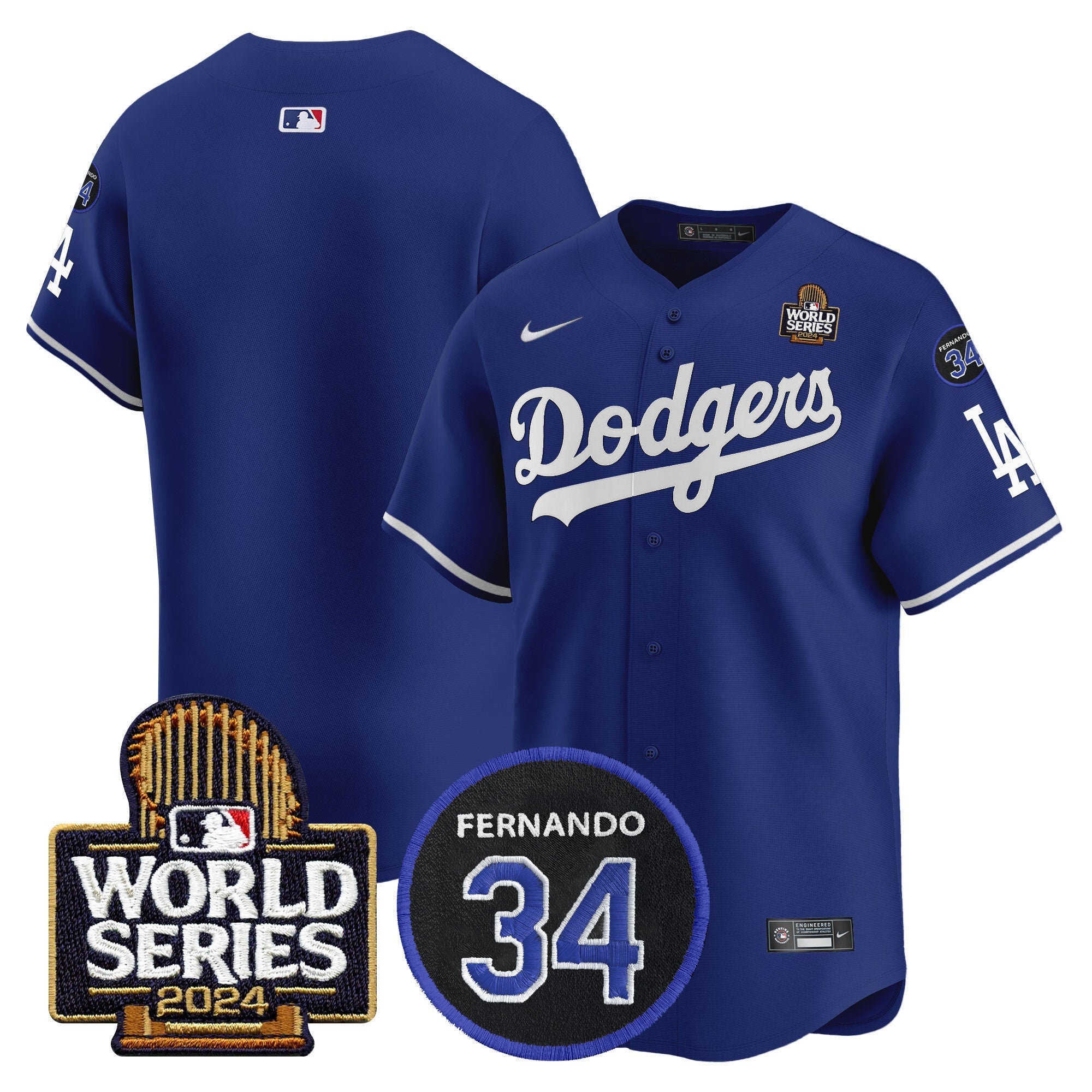 Men’s Fernando Memorial & 2024 World Series Patch Vapor Premier Limited Jersey V2