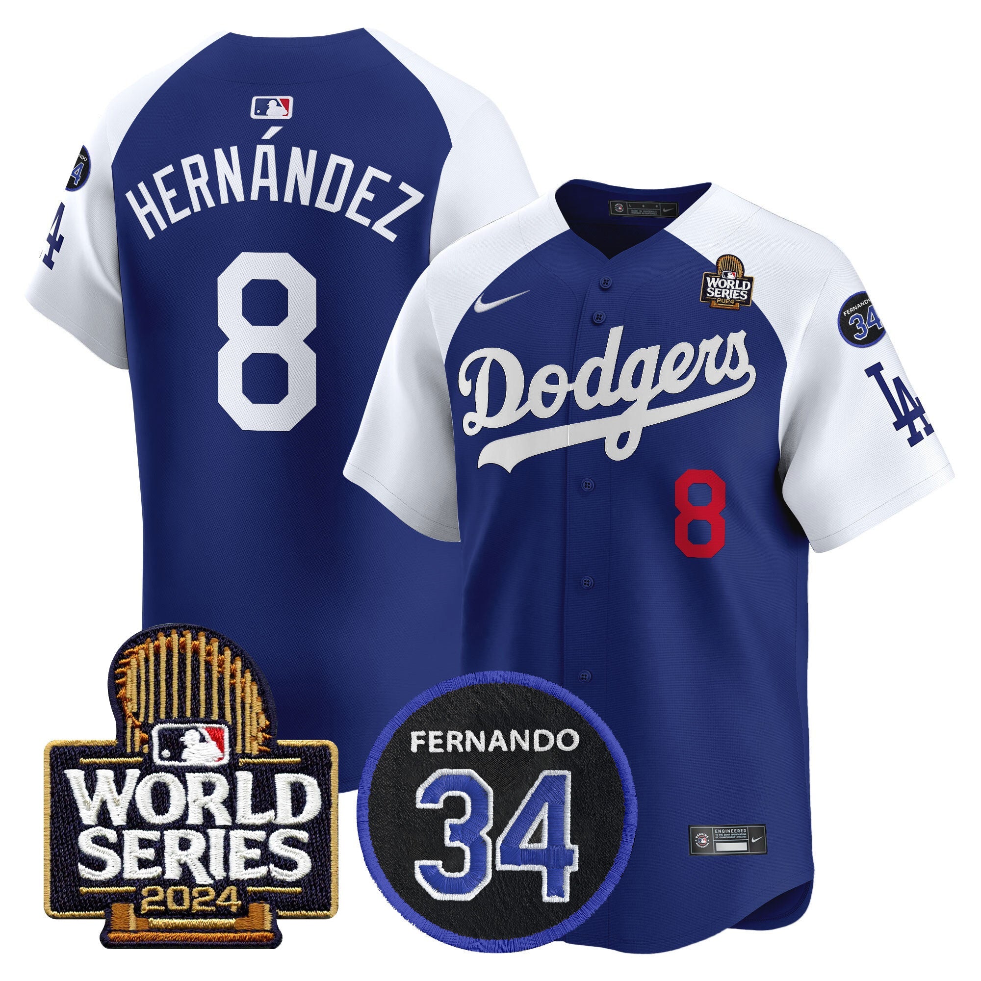Men’s Fernando Memorial & 2024 World Series Patch Vapor Premier Limited Jersey V2