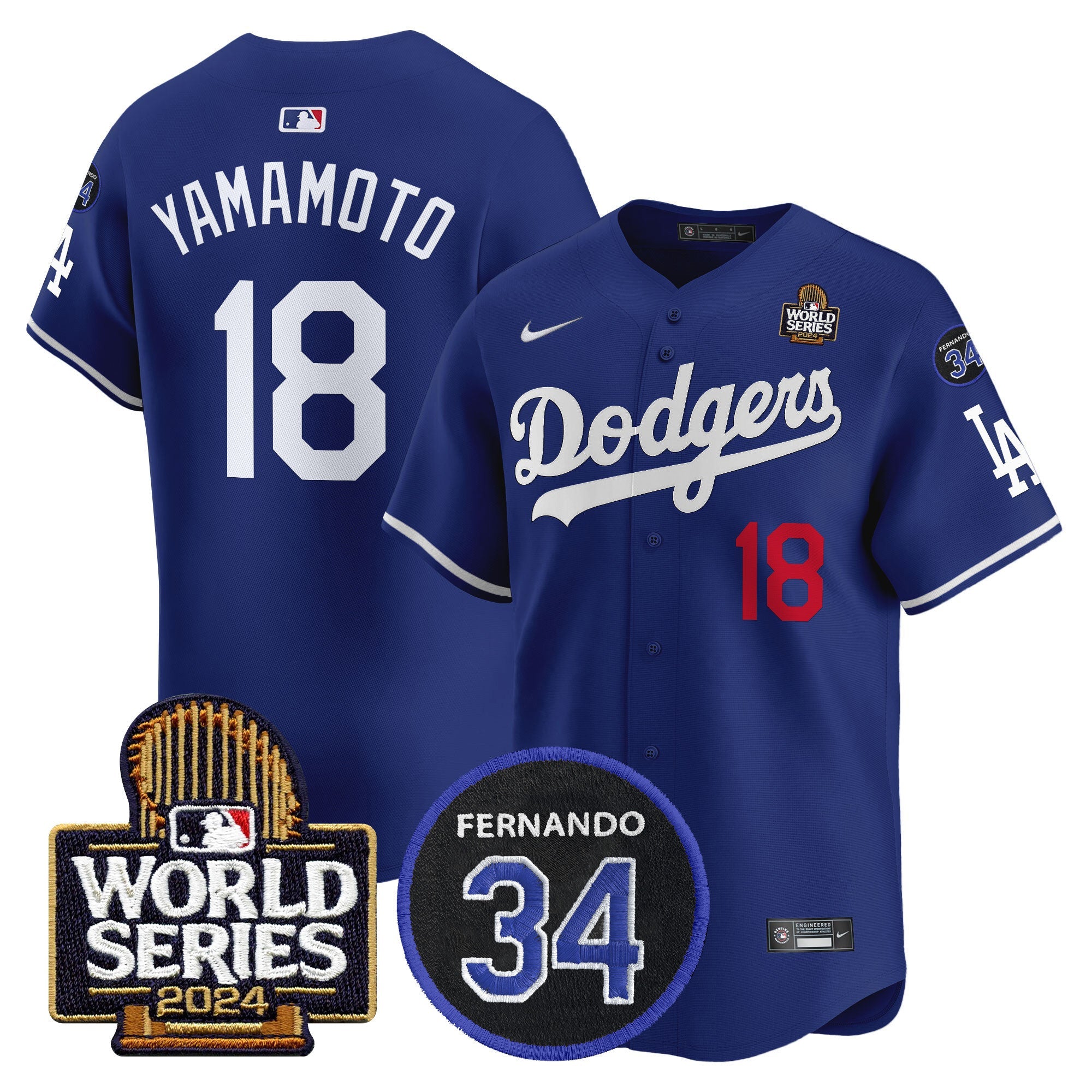 Men’s Fernando Memorial & 2024 World Series Patch Vapor Premier Limited Jersey V2