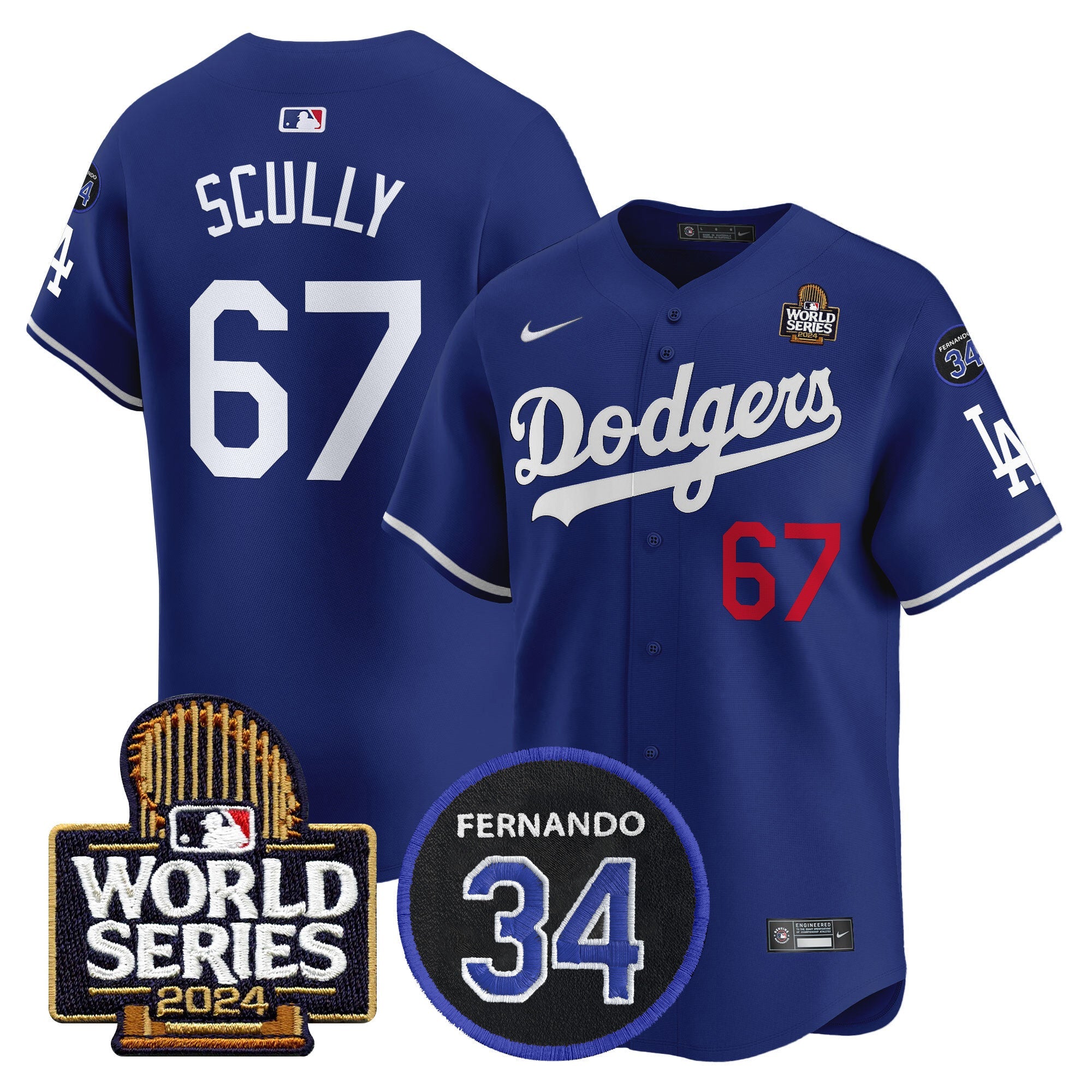 Men’s Fernando Memorial & 2024 World Series Patch Vapor Premier Limited Jersey V2