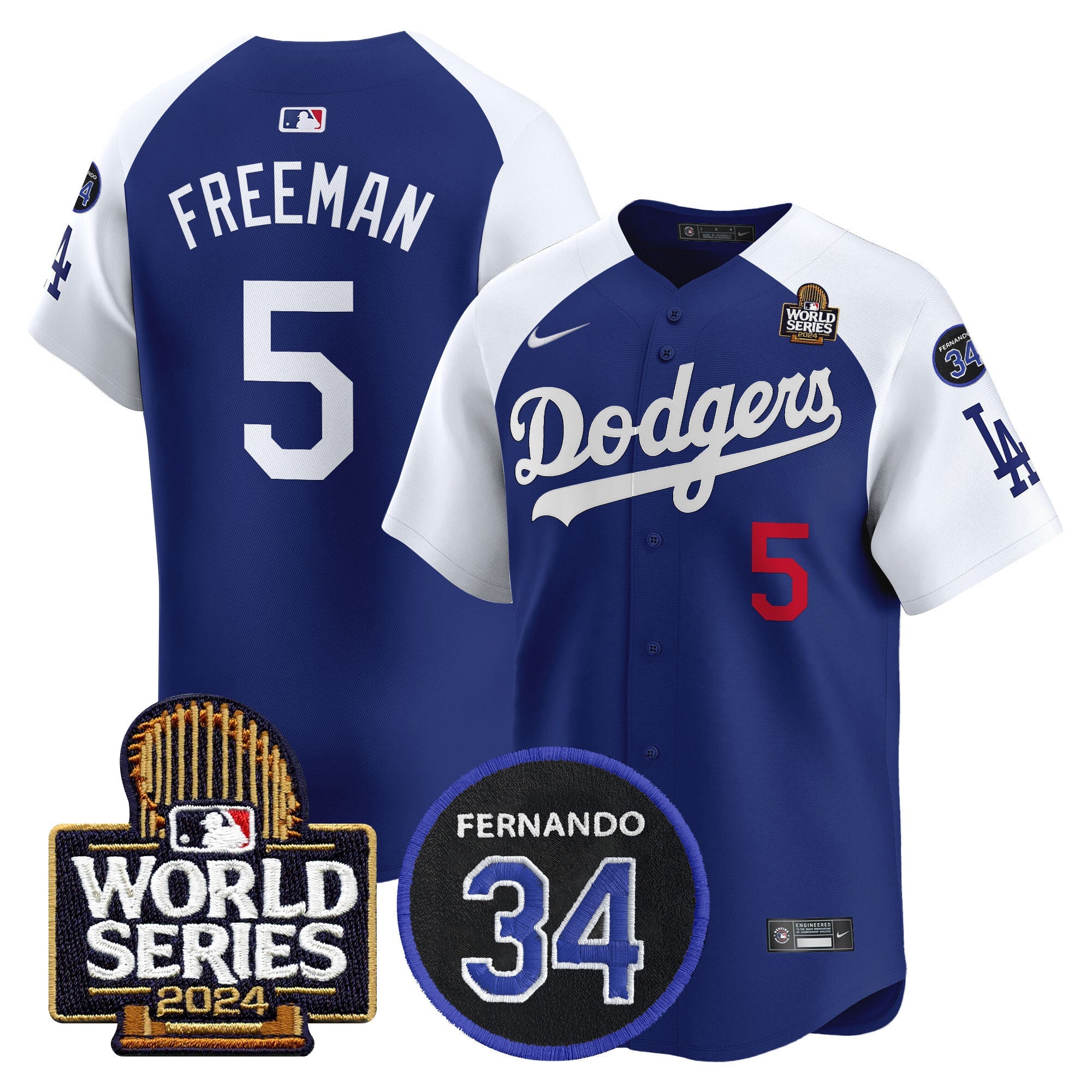 Men’s Fernando Memorial & 2024 World Series Patch Vapor Premier Limited Jersey V2