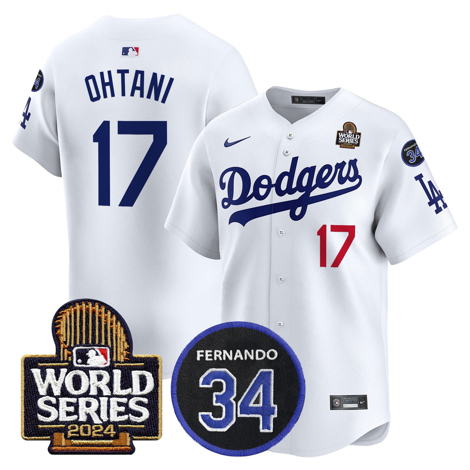 Men’s Fernando Memorial & 2024 World Series Patch Vapor Premier Limited Jersey V2