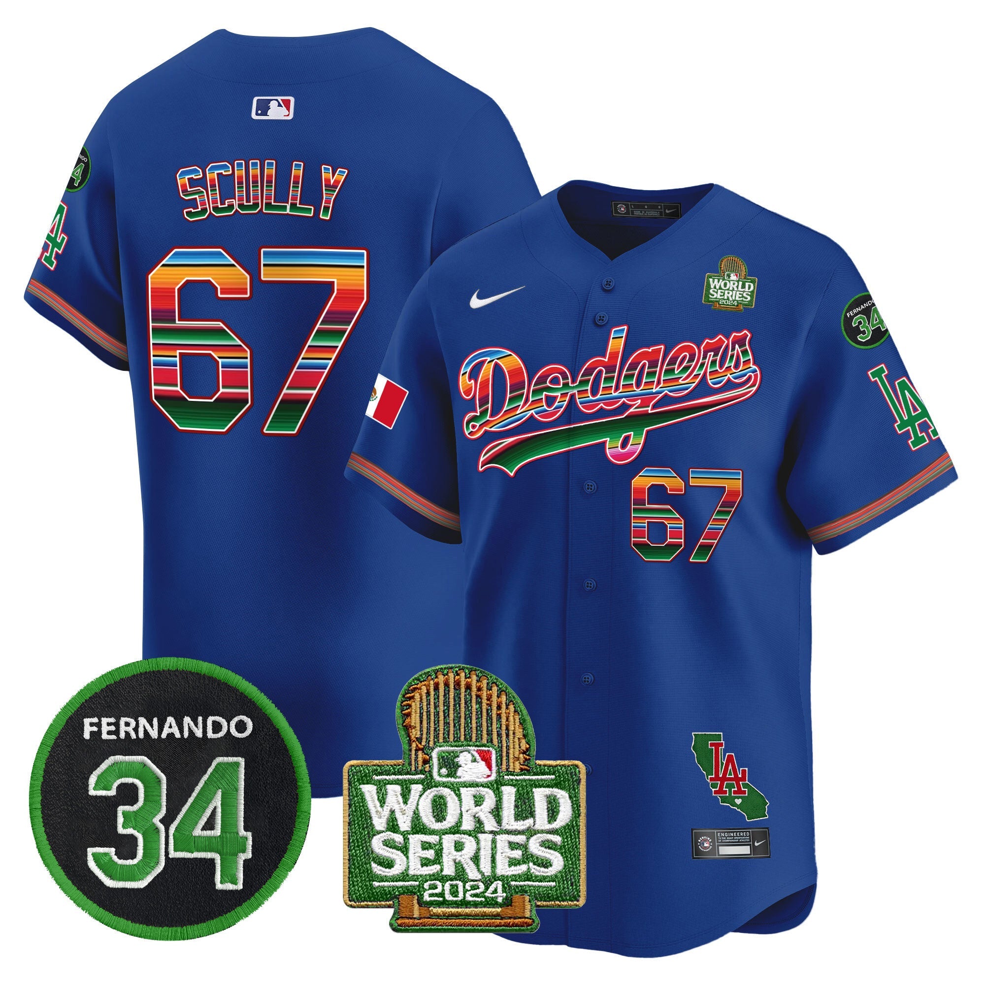 Men’s Mexico Fernando Memorial & 2024 World Series Patch Vapor Premier Limited Jersey V2