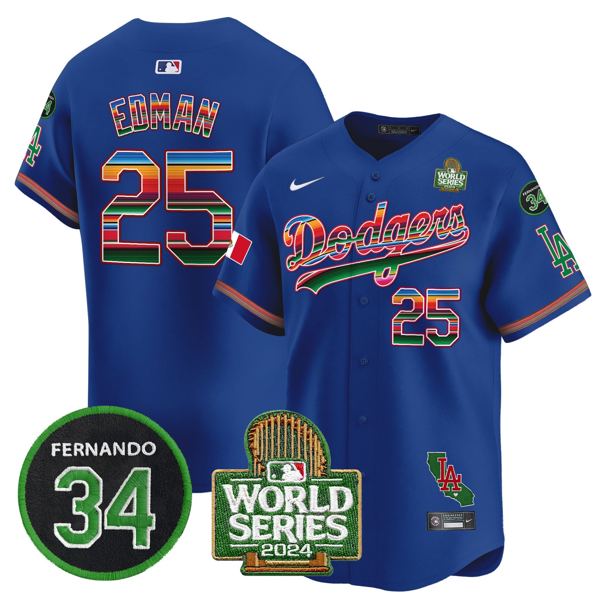 Men’s Mexico Fernando Memorial & 2024 World Series Patch Vapor Premier Limited Jersey V2