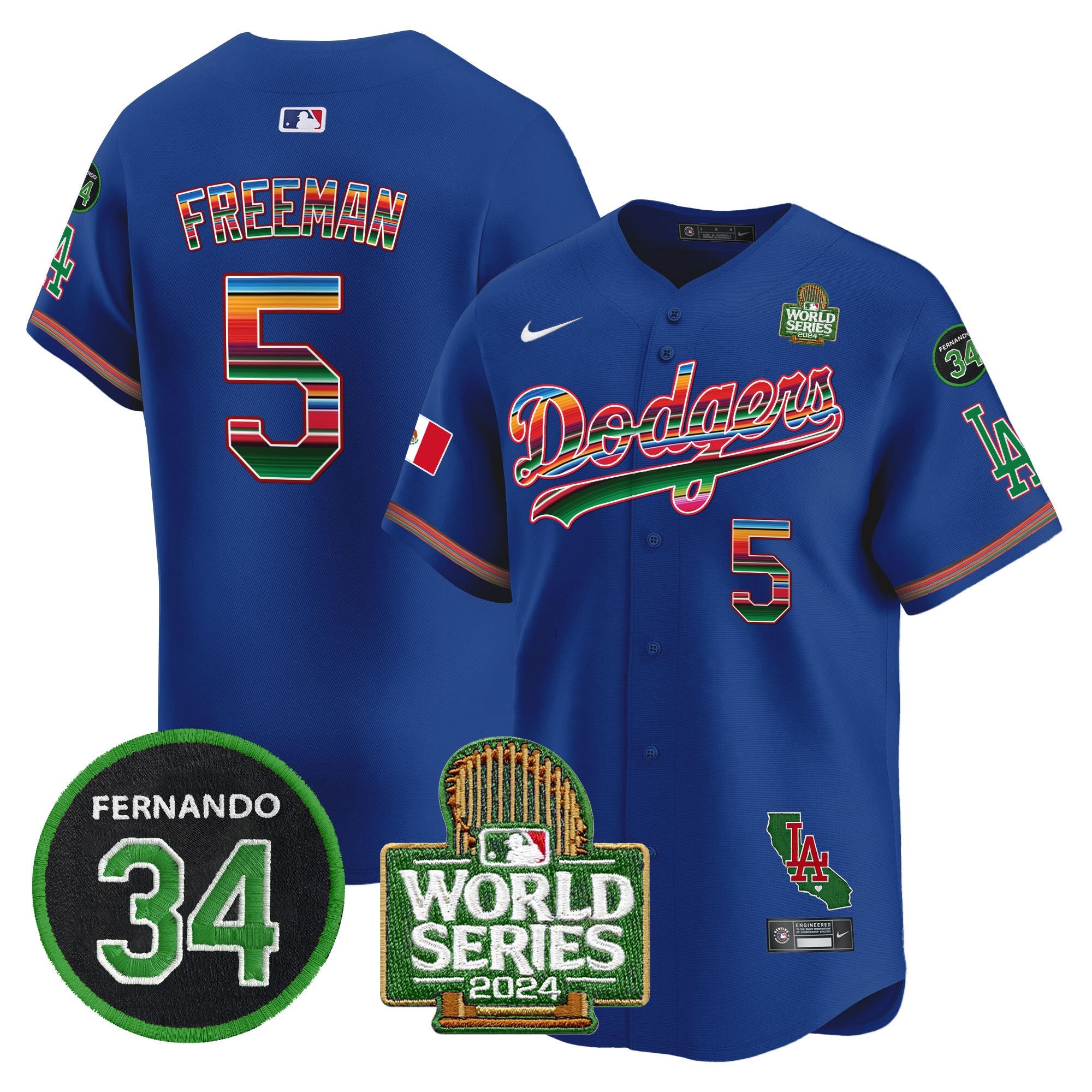 Men’s Mexico Fernando Memorial & 2024 World Series Patch Vapor Premier Limited Jersey V2