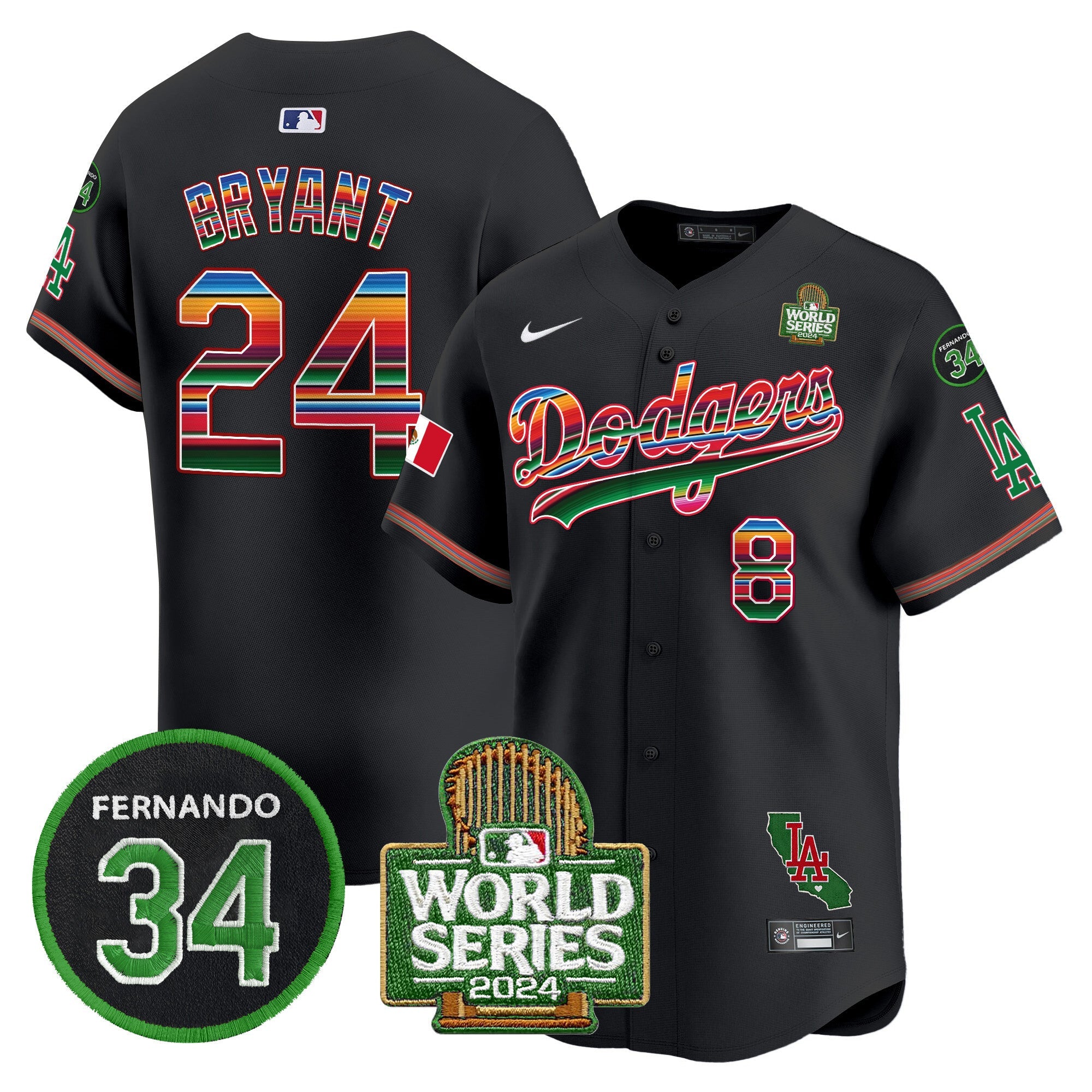 Men’s Mexico Fernando Memorial & 2024 World Series Patch Vapor Premier Limited Jersey V2