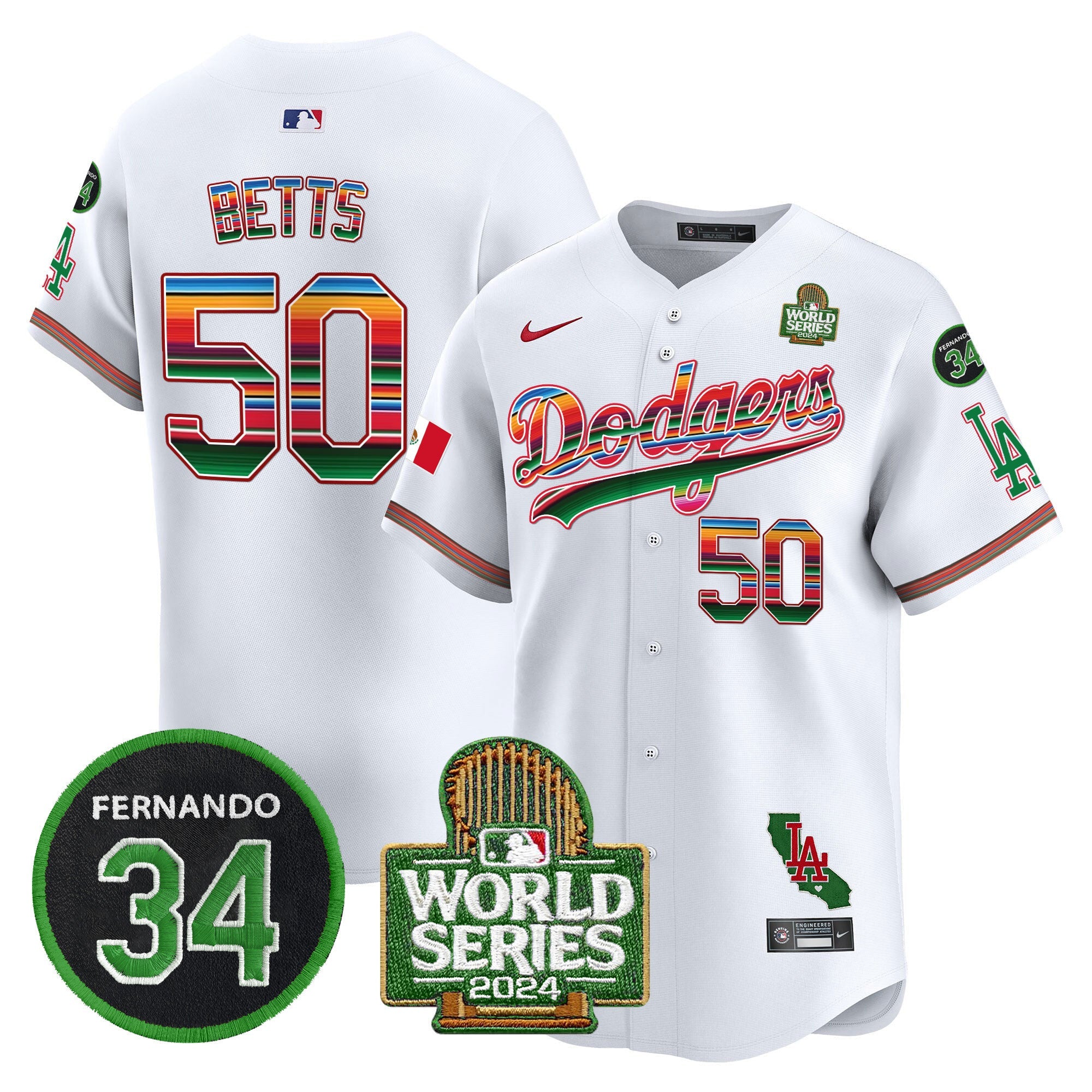 Men’s Mexico Fernando Memorial & 2024 World Series Patch Vapor Premier Limited Jersey V2