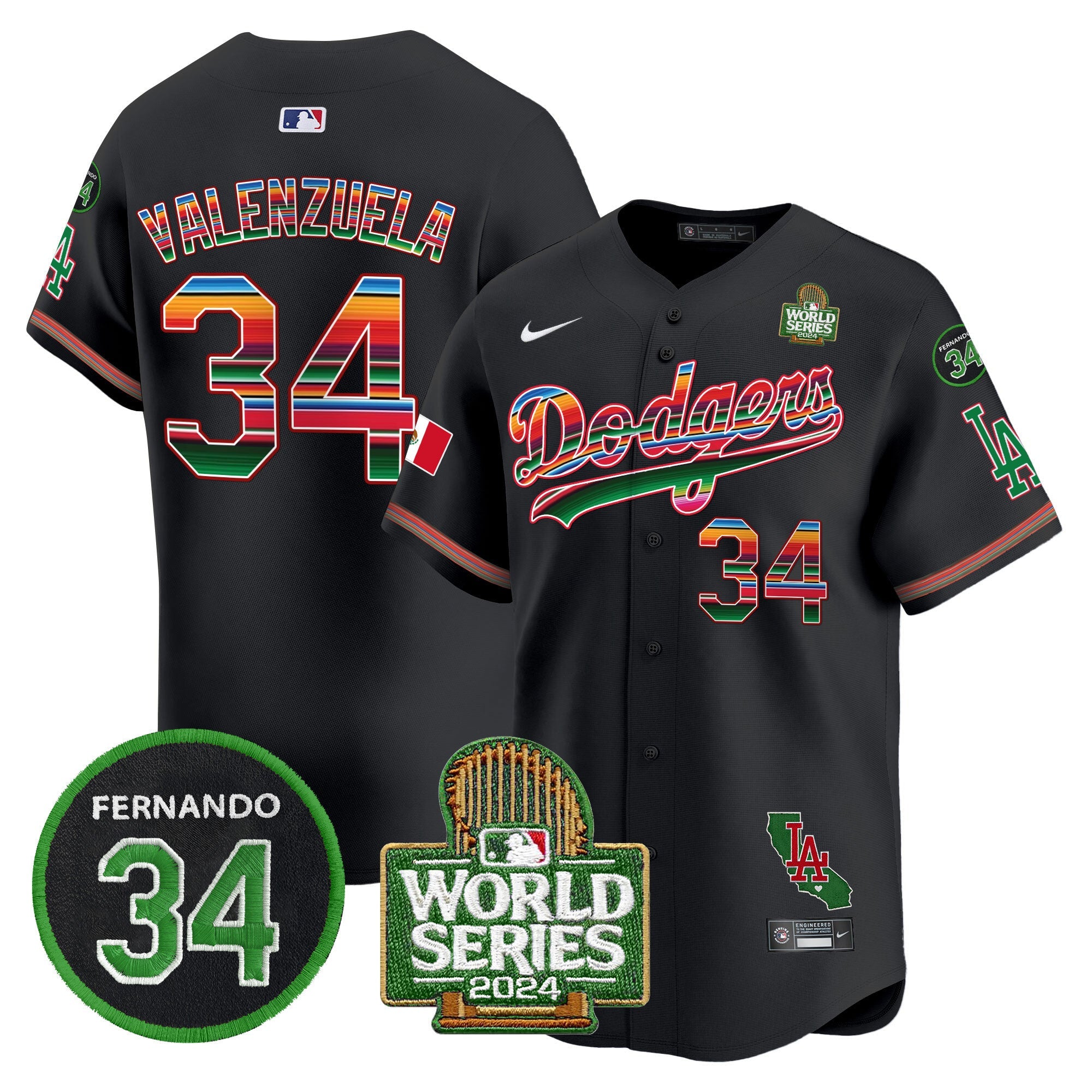 Men’s Mexico Fernando Memorial & 2024 World Series Patch Vapor Premier Limited Jersey V2