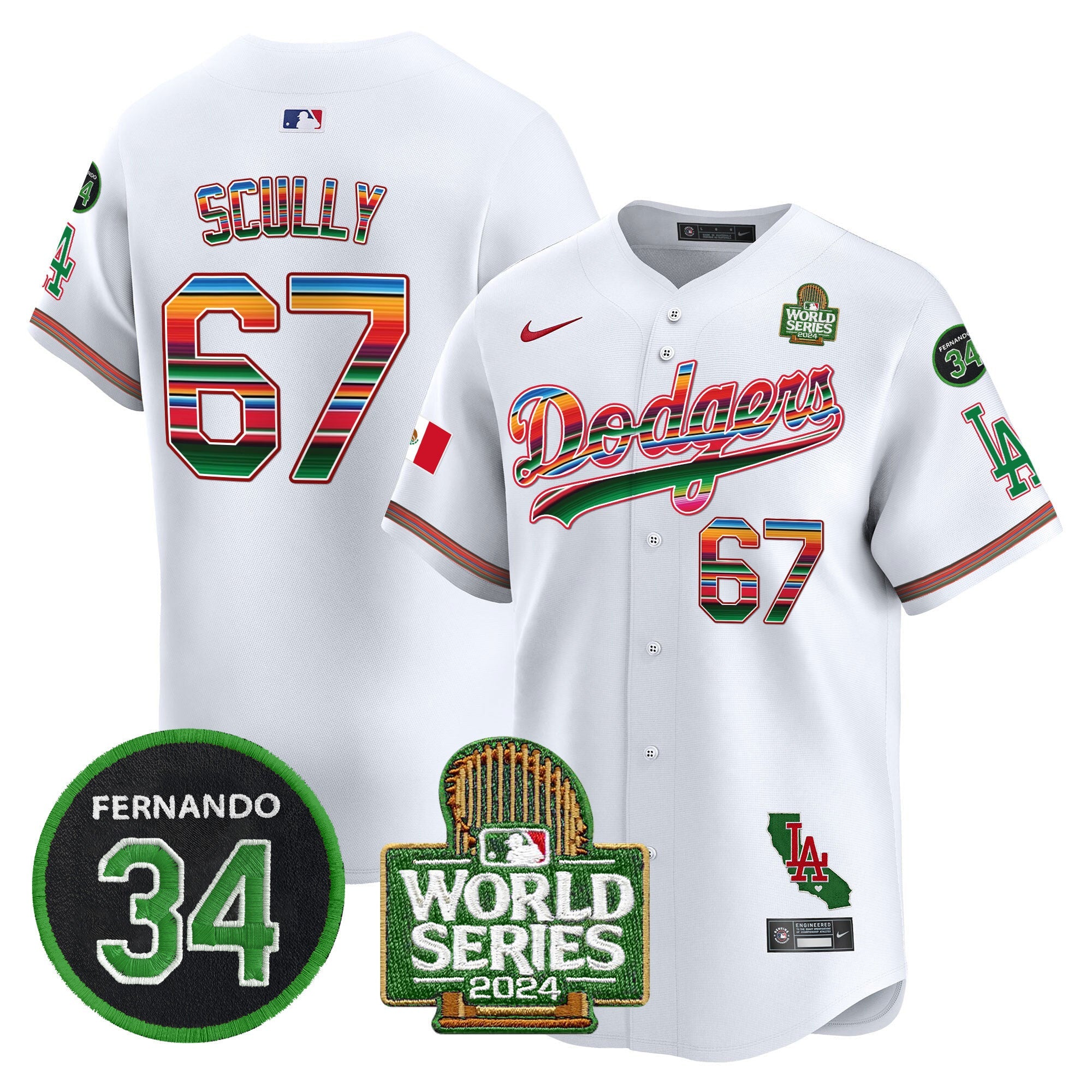 Men’s Mexico Fernando Memorial & 2024 World Series Patch Vapor Premier Limited Jersey V2