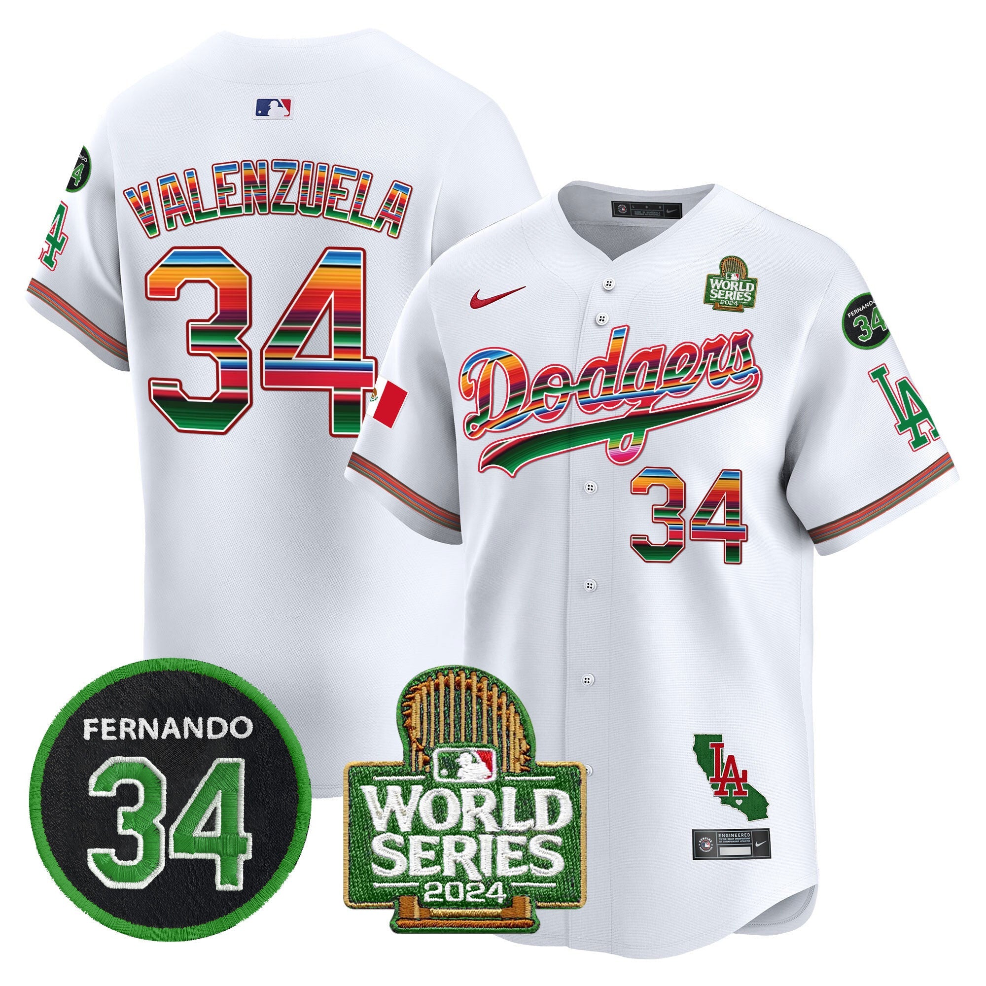 Men’s Mexico Fernando Memorial & 2024 World Series Patch Vapor Premier Limited Jersey V2