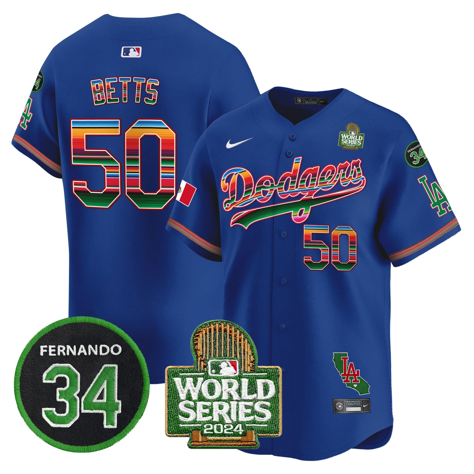 Men’s Mexico Fernando Memorial & 2024 World Series Patch Vapor Premier Limited Jersey V2