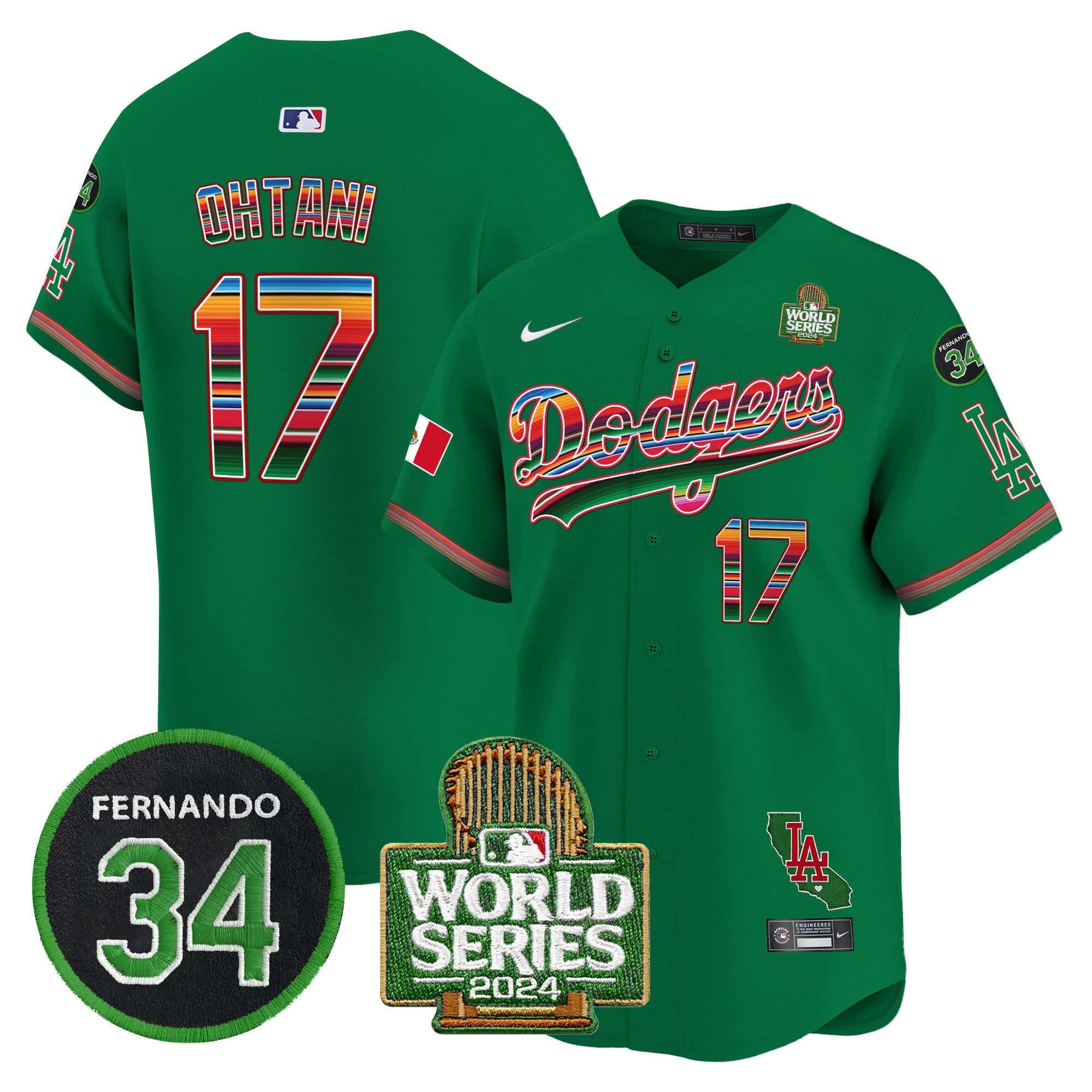 Men’s Mexico Fernando Memorial & 2024 World Series Patch Vapor Premier Limited Jersey V2