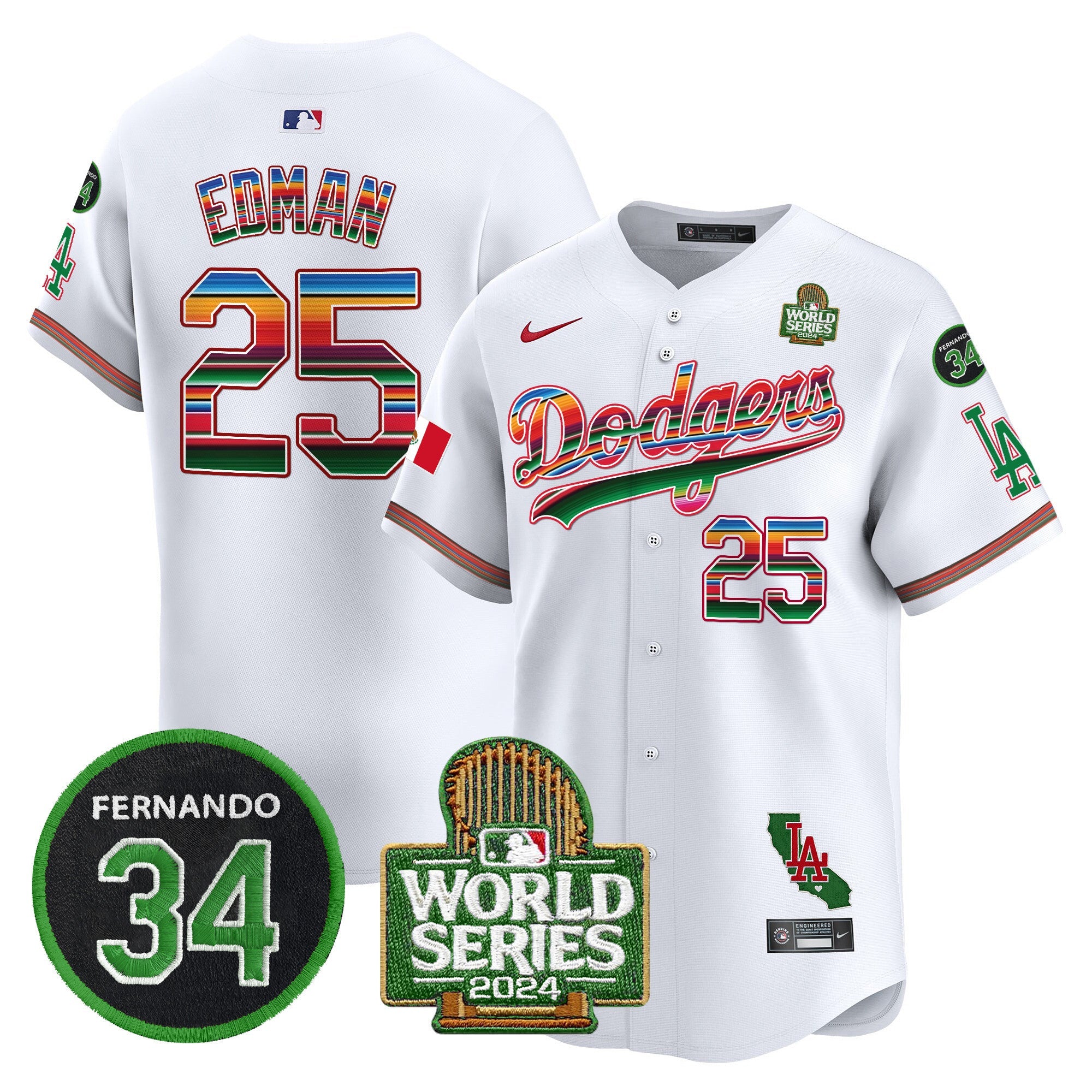 Men’s Mexico Fernando Memorial & 2024 World Series Patch Vapor Premier Limited Jersey V2