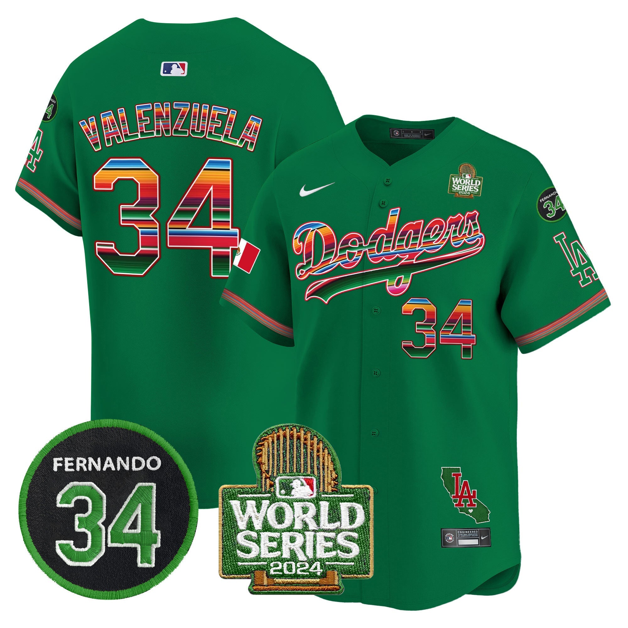 Men’s Mexico Fernando Memorial & 2024 World Series Patch Vapor Premier Limited Jersey V2