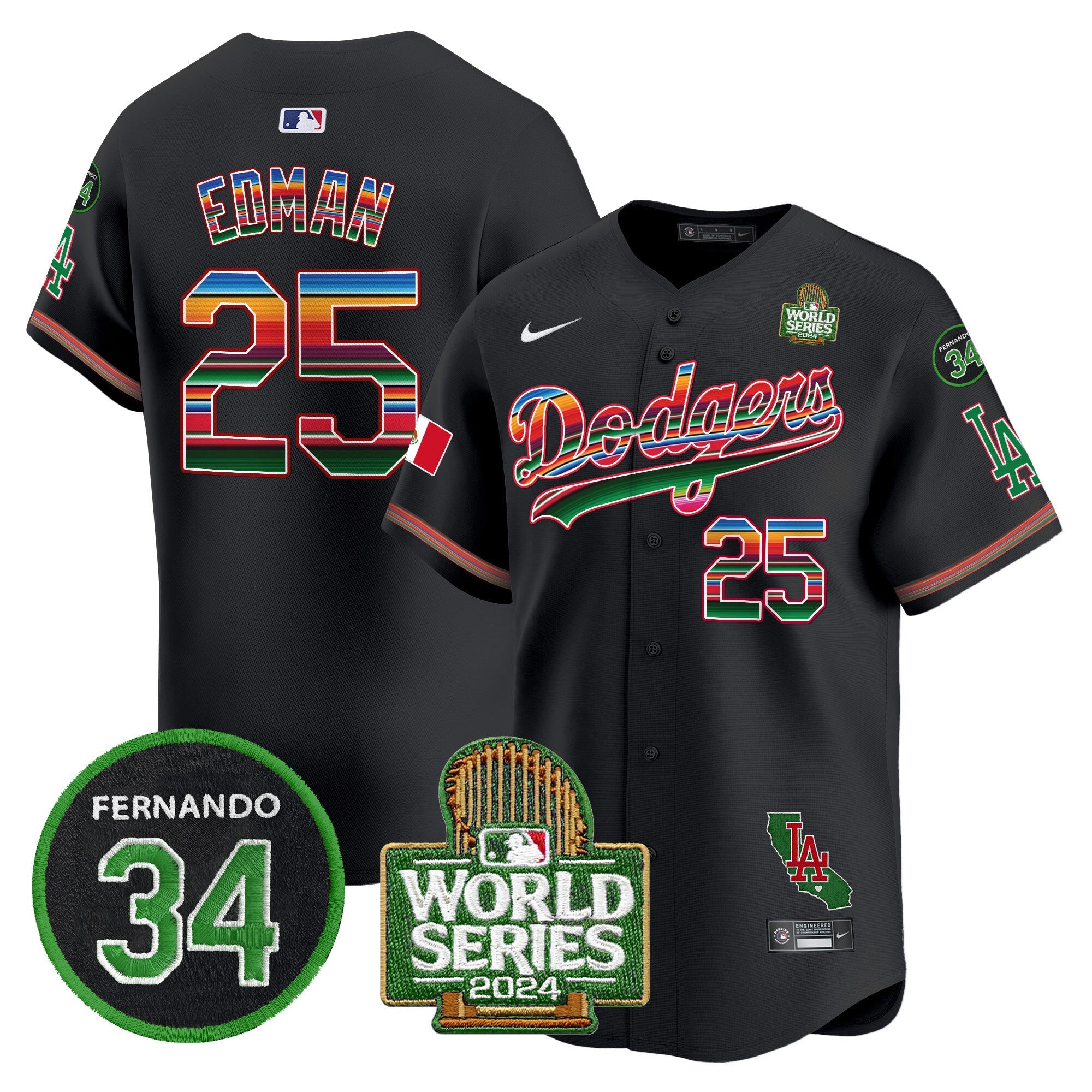 Men’s Mexico Fernando Memorial & 2024 World Series Patch Vapor Premier Limited Jersey V2