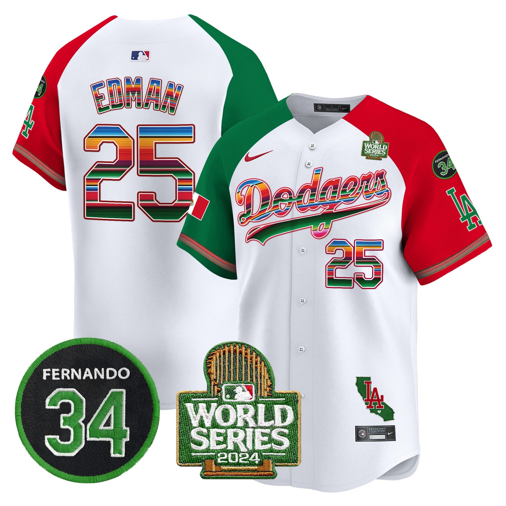 Men’s Mexico Fernando Memorial & 2024 World Series Patch Vapor Premier Limited Jersey V2