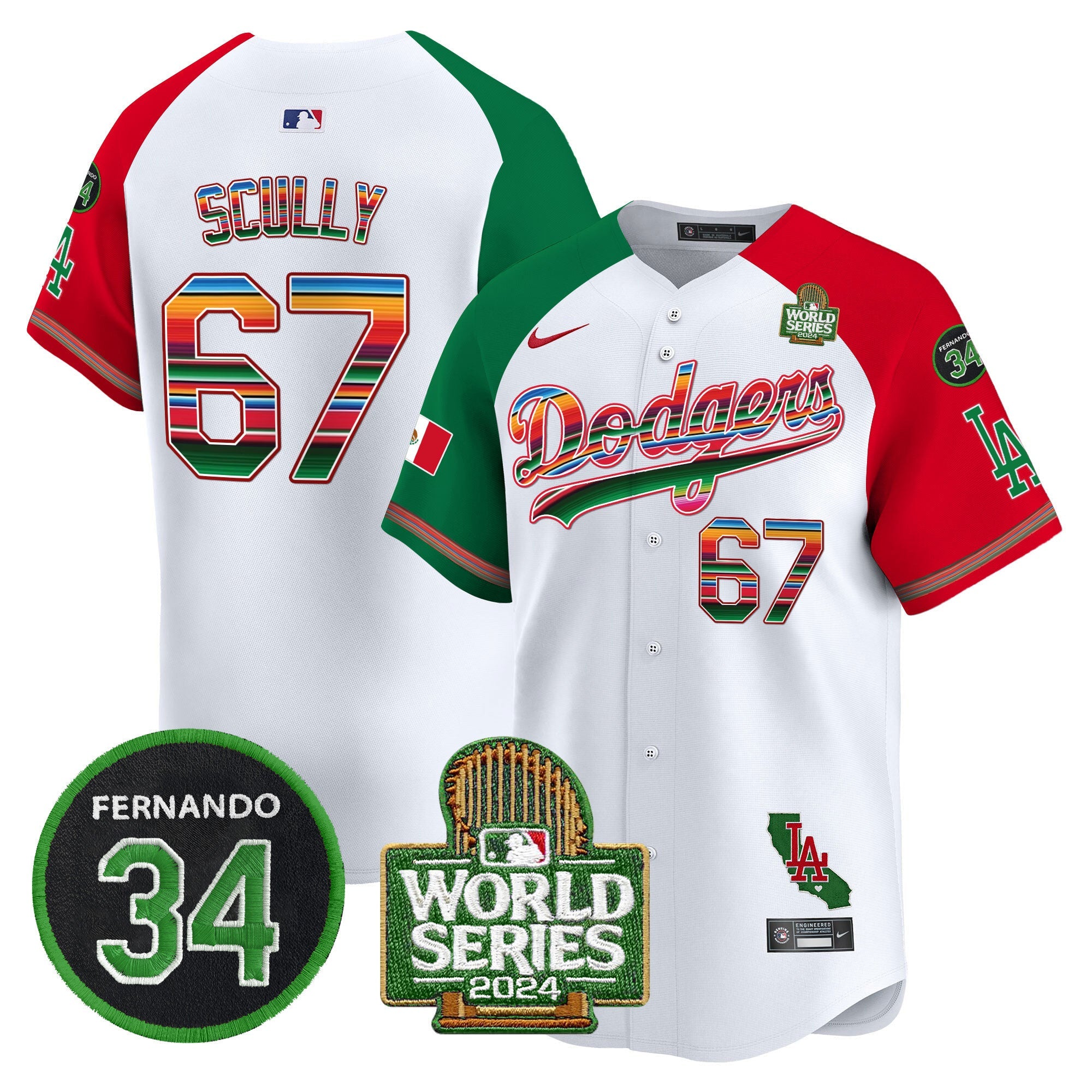 Men’s Mexico Fernando Memorial & 2024 World Series Patch Vapor Premier Limited Jersey V2