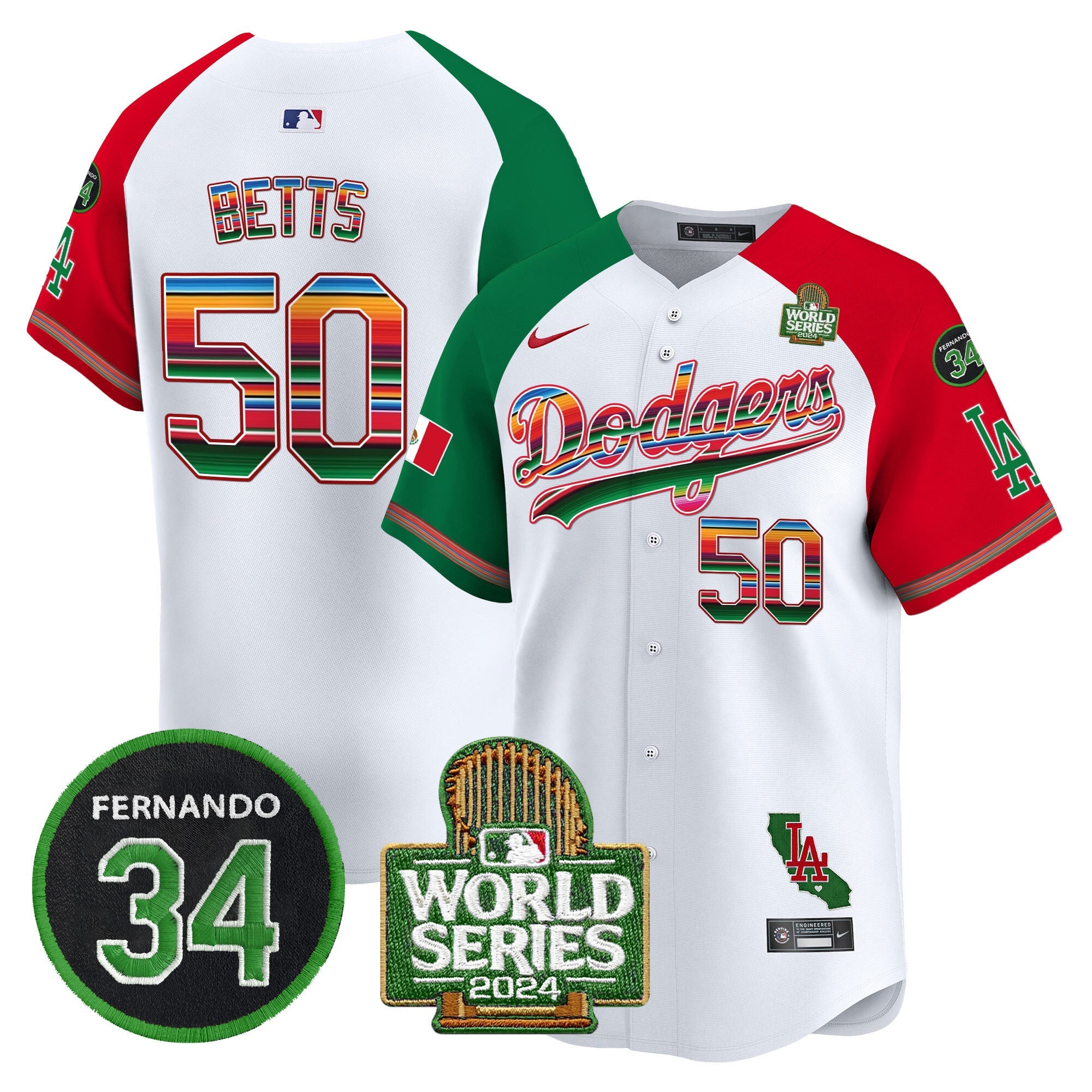 Men’s Mexico Fernando Memorial & 2024 World Series Patch Vapor Premier Limited Jersey V2