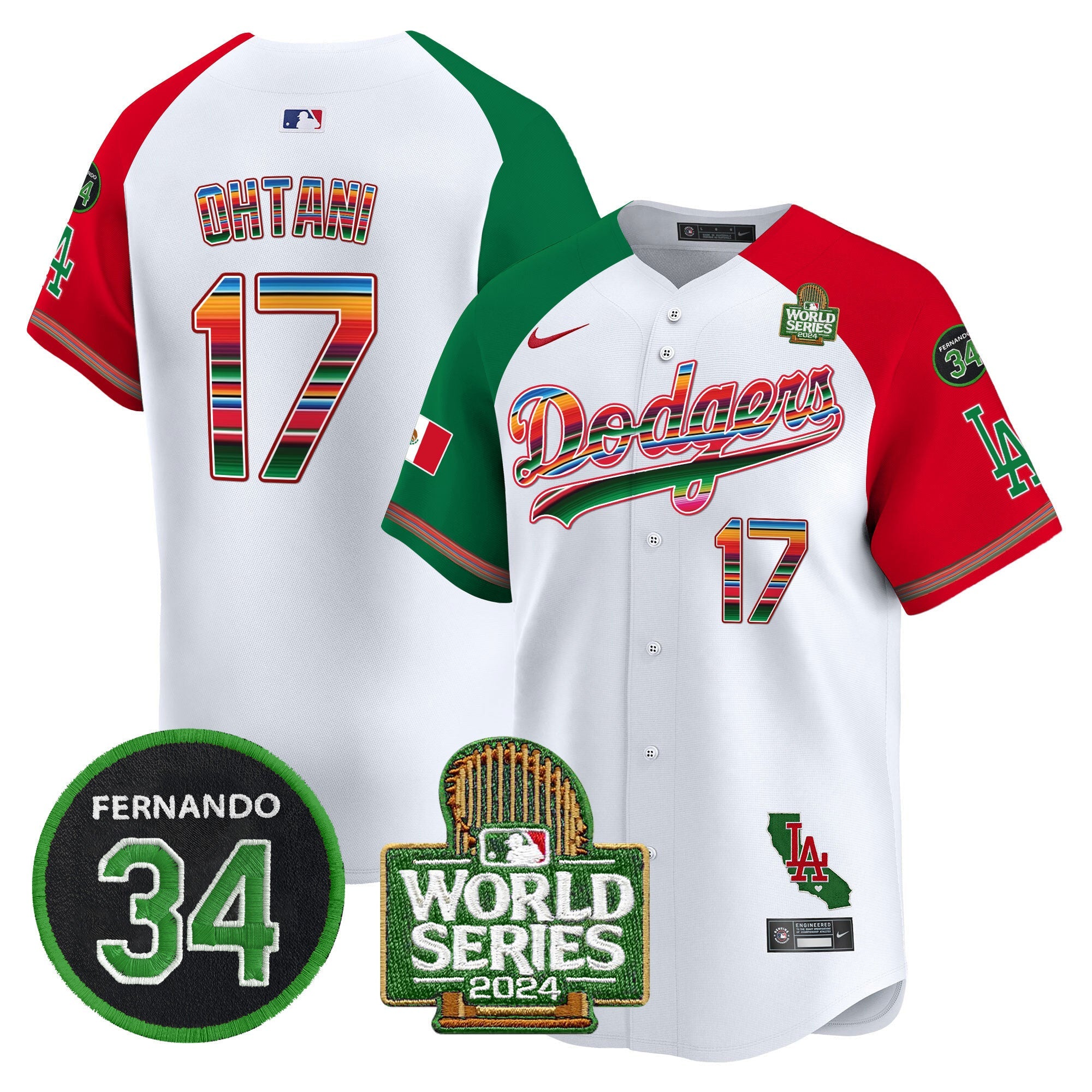 Men’s Mexico Fernando Memorial & 2024 World Series Patch Vapor Premier Limited Jersey V2