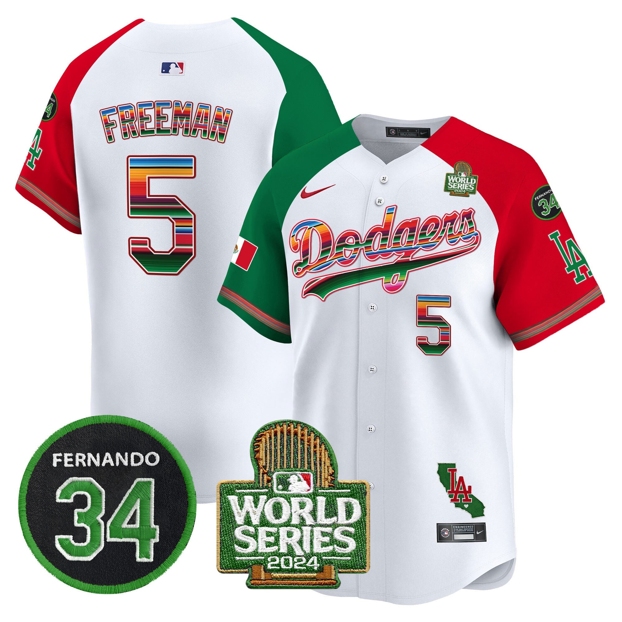 Men’s Mexico Fernando Memorial & 2024 World Series Patch Vapor Premier Limited Jersey V2