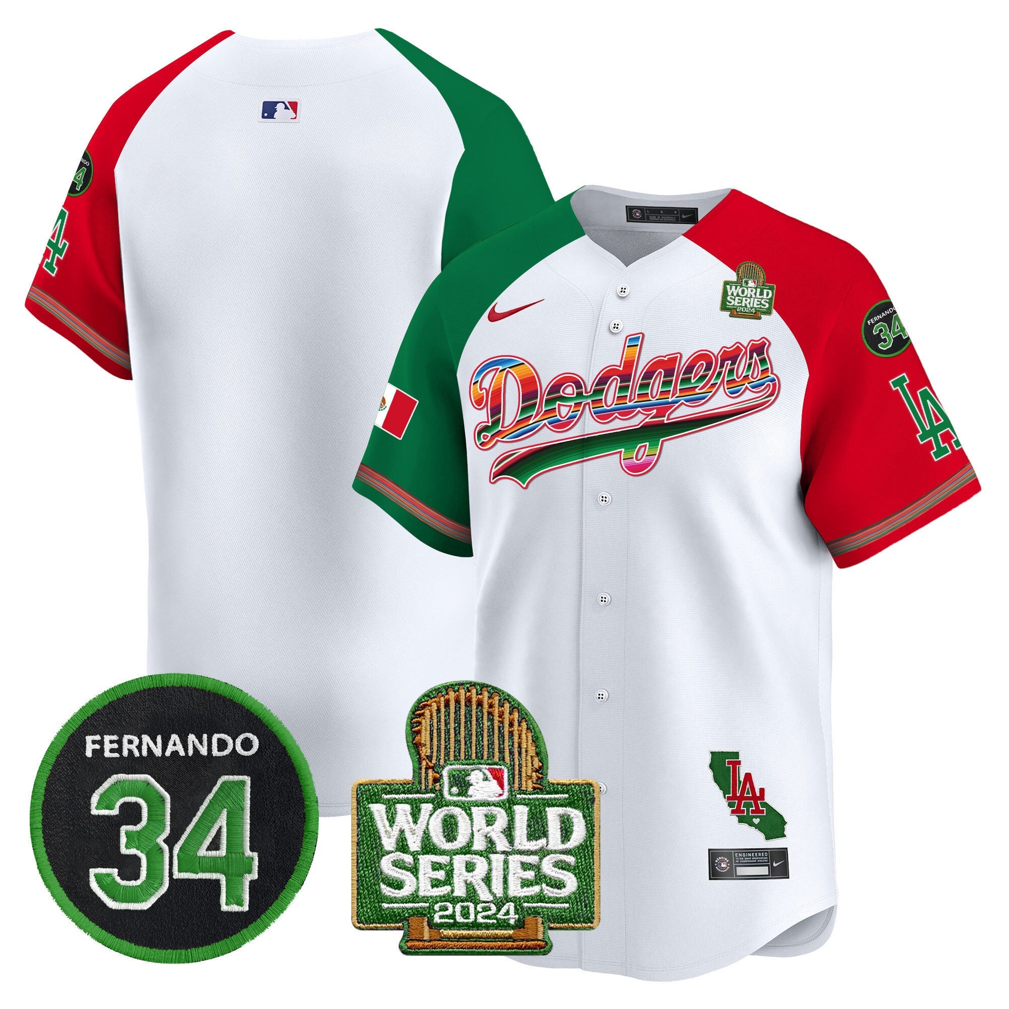 Men’s Mexico Fernando Memorial & 2024 World Series Patch Vapor Premier Limited Jersey V2