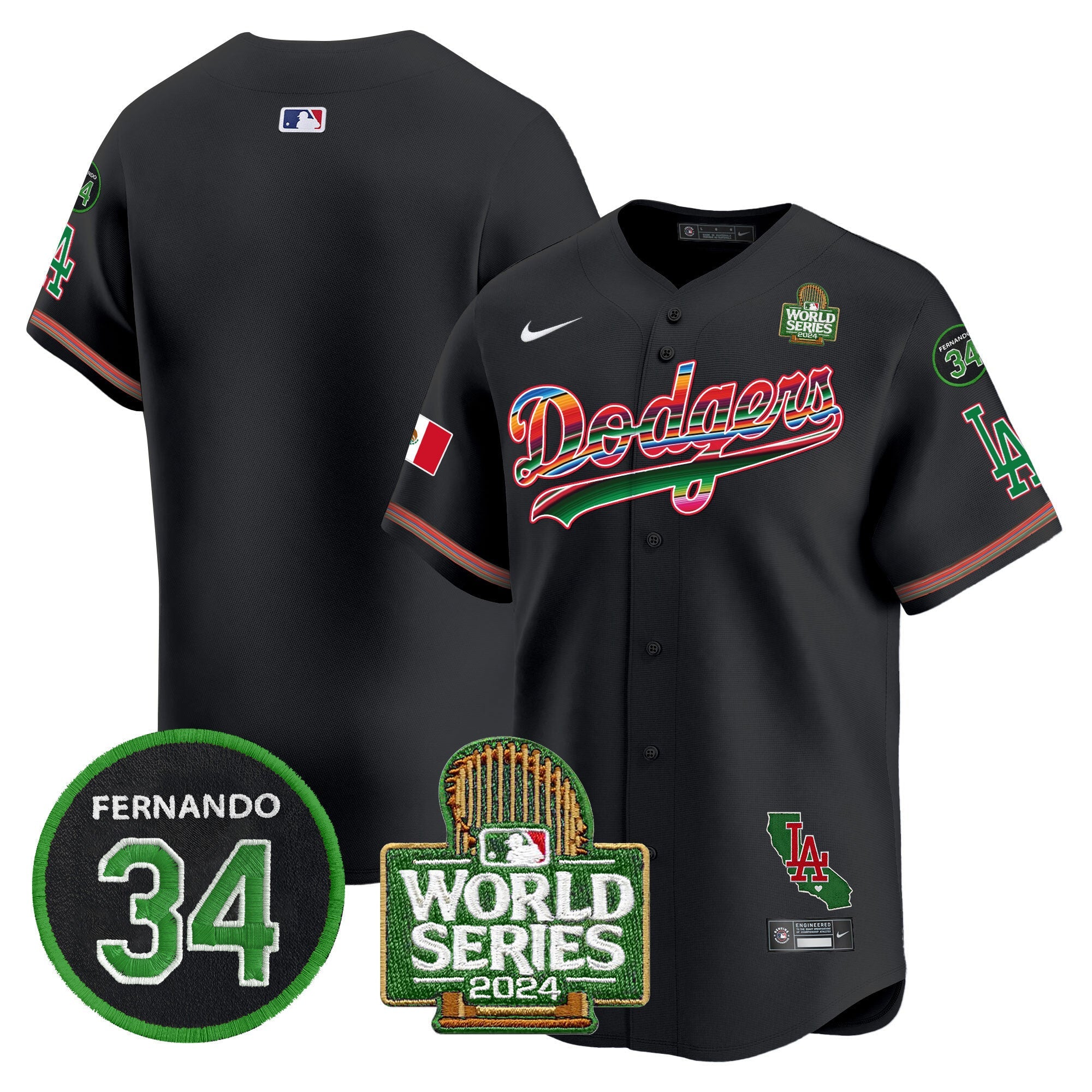 Men’s Mexico Fernando Memorial & 2024 World Series Patch Vapor Premier Limited Jersey V2