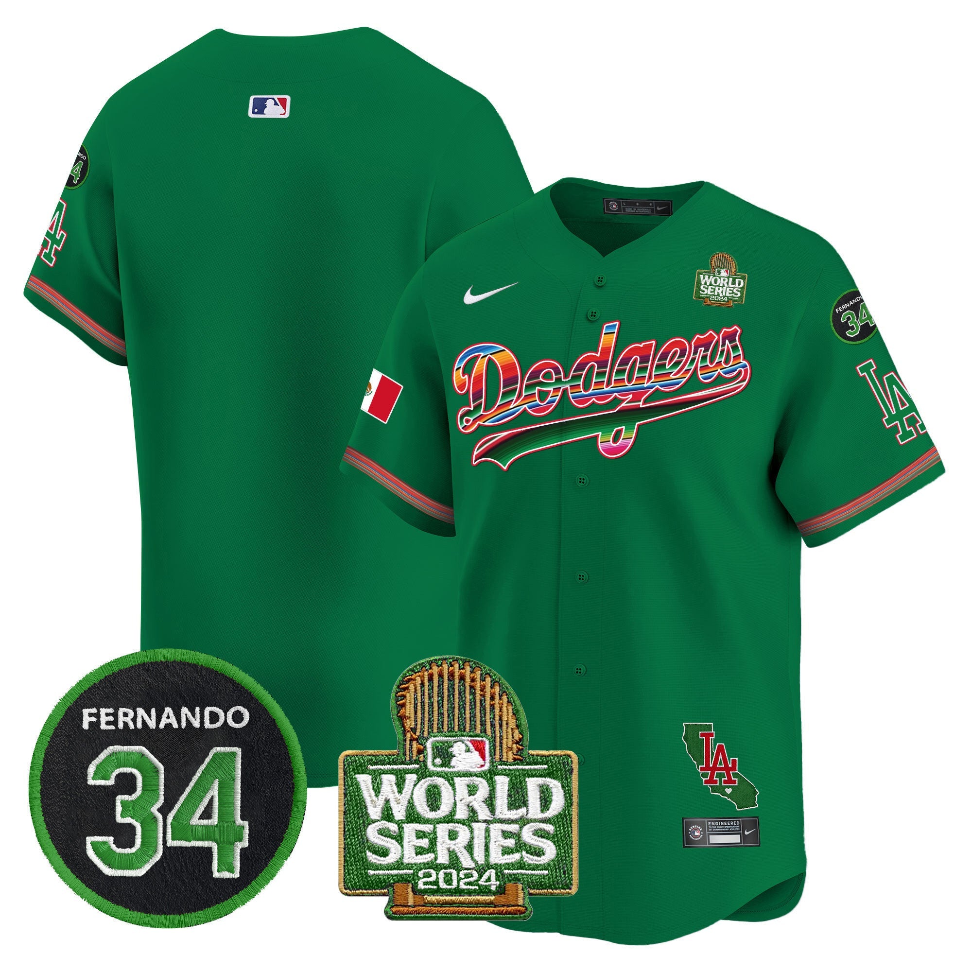 Men’s Mexico Fernando Memorial & 2024 World Series Patch Vapor Premier Limited Jersey V2