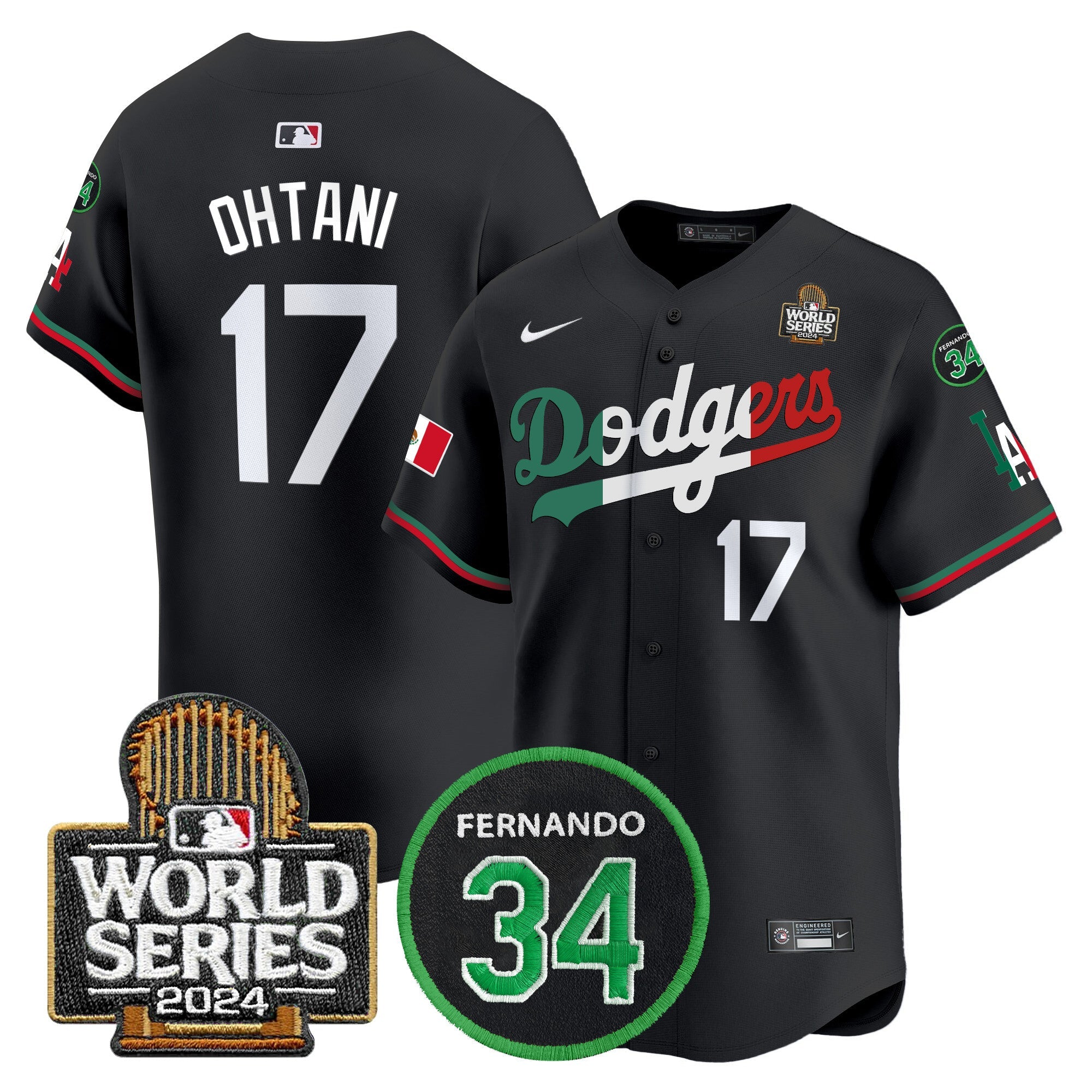 Men’s Mexico Fernando Memorial & 2024 World Series Patch Vapor Premier Limited Jersey V3