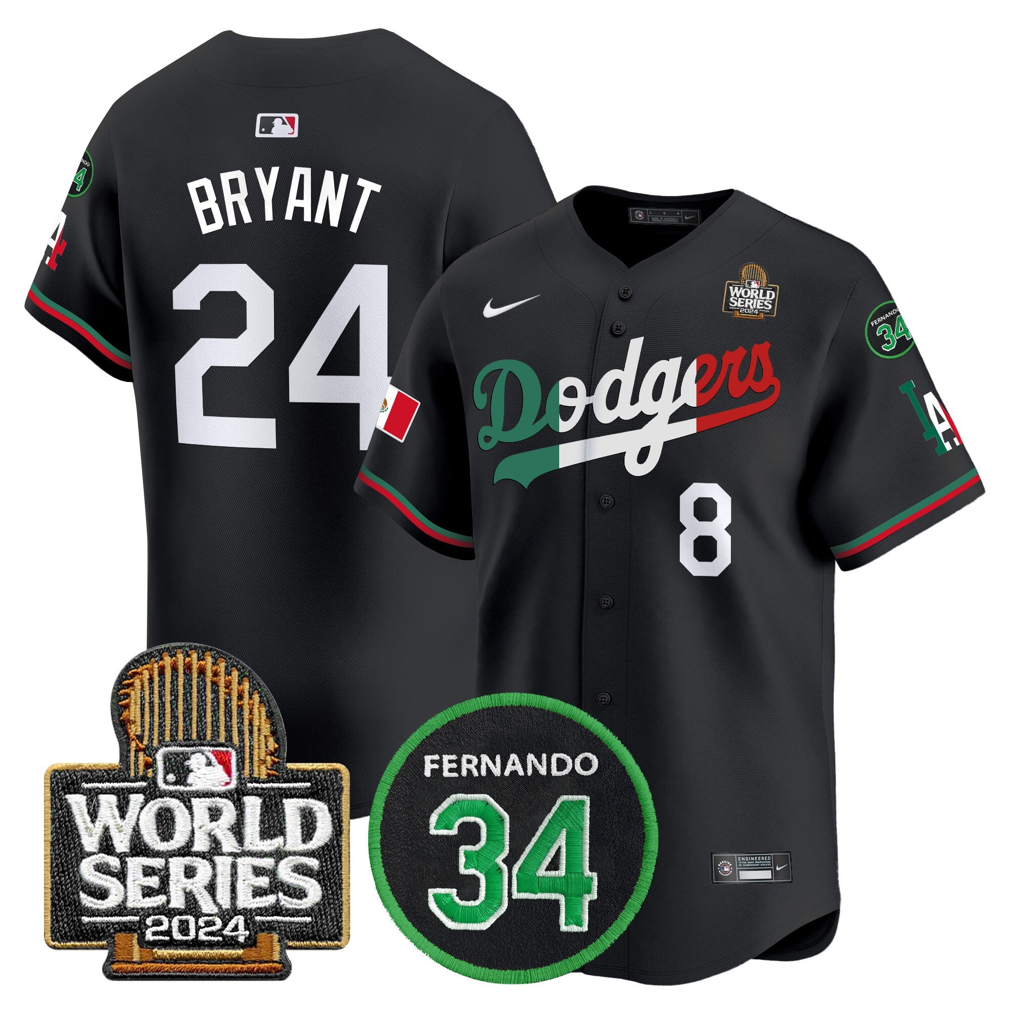 Men’s Mexico Fernando Memorial & 2024 World Series Patch Vapor Premier Limited Jersey V3