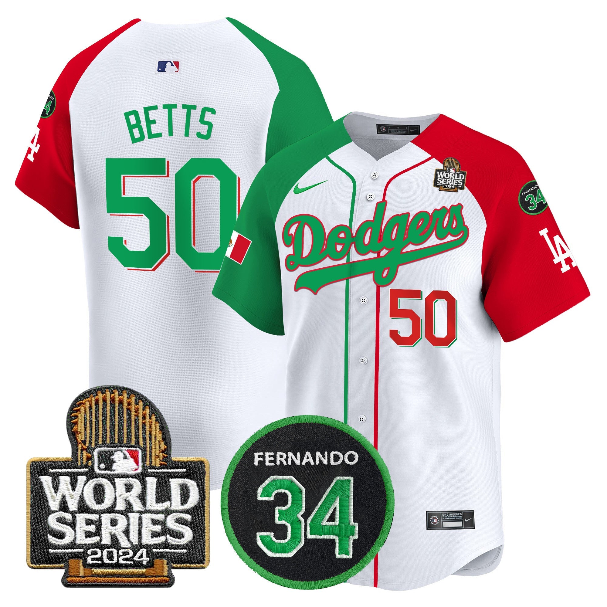 Men’s Mexico Fernando Memorial & 2024 World Series Patch Vapor Premier Limited Jersey V3