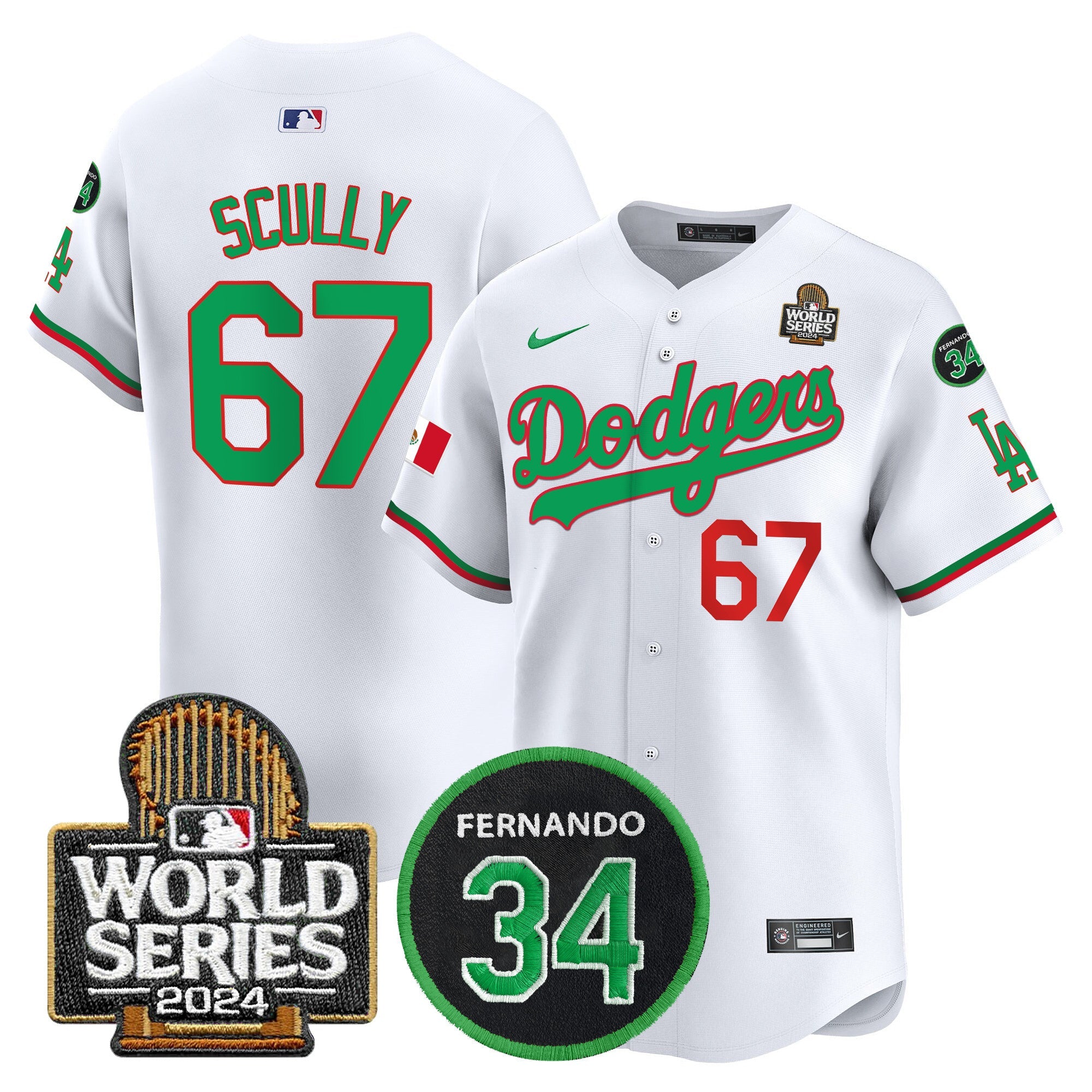 Men’s Mexico Fernando Memorial & 2024 World Series Patch Vapor Premier Limited Jersey V3