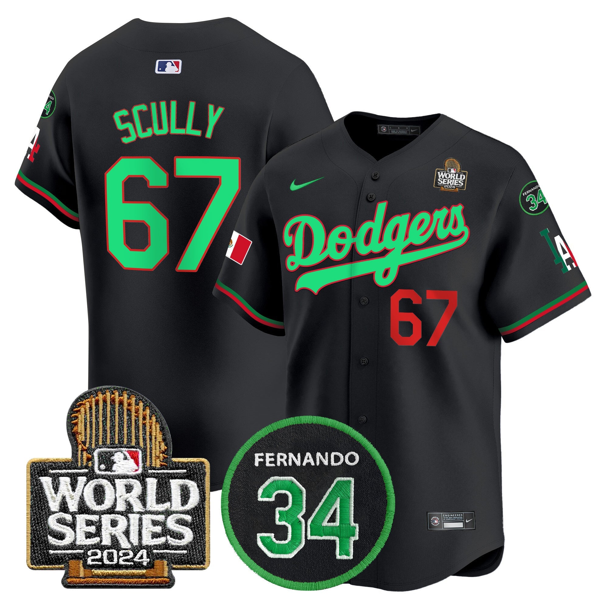 Men’s Mexico Fernando Memorial & 2024 World Series Patch Vapor Premier Limited Jersey V3
