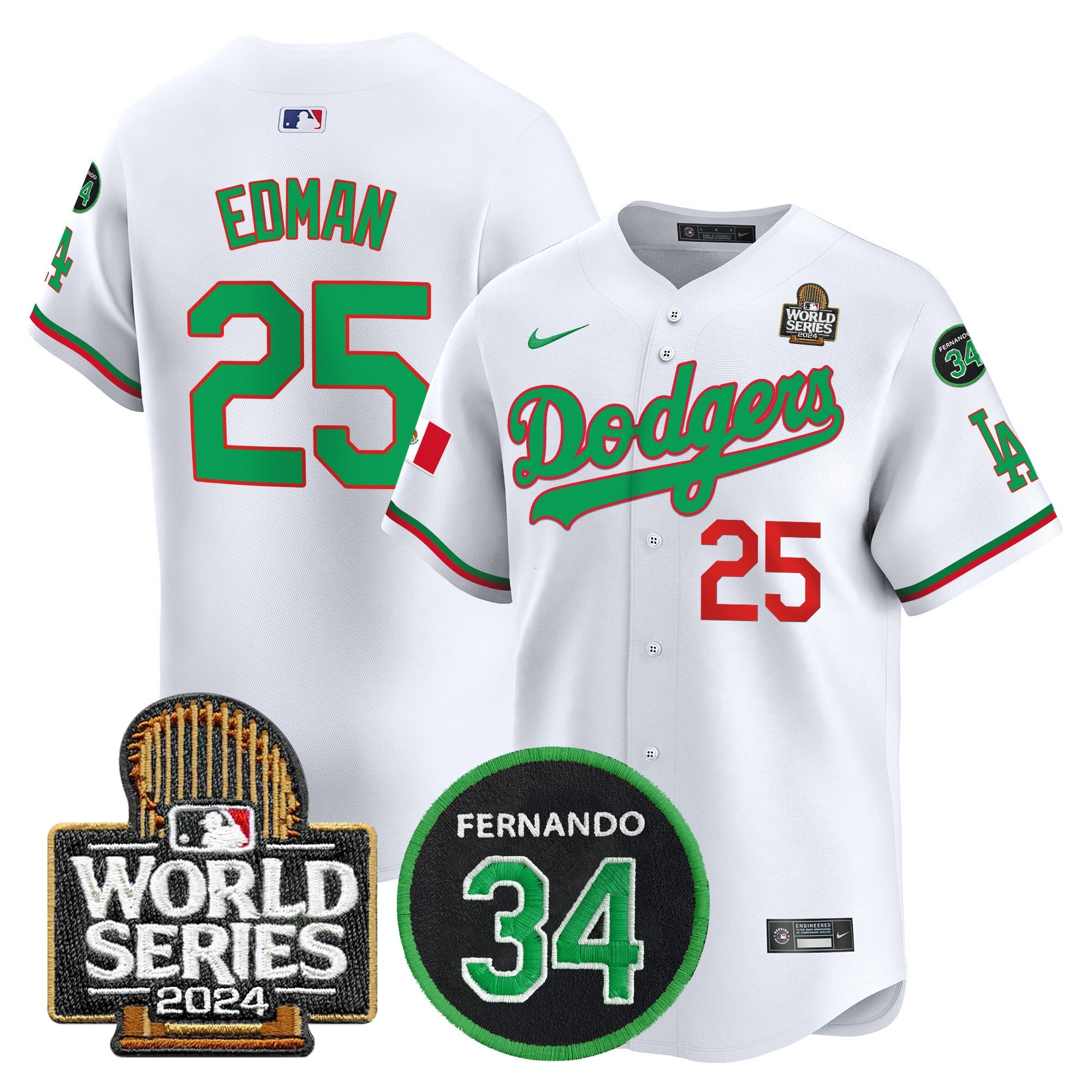 Men’s Mexico Fernando Memorial & 2024 World Series Patch Vapor Premier Limited Jersey V3