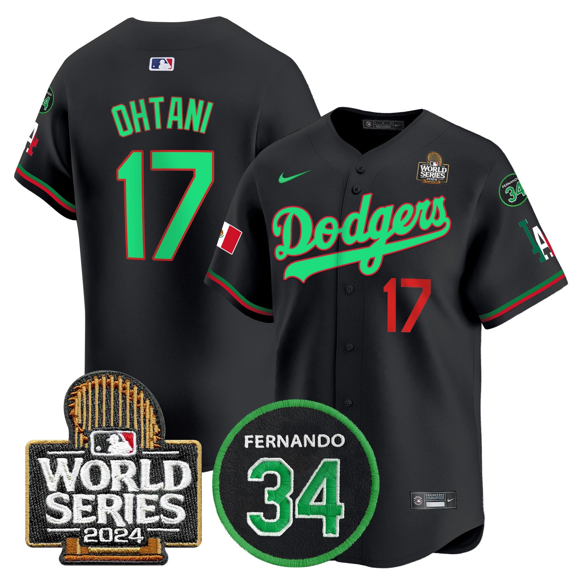 Men’s Mexico Fernando Memorial & 2024 World Series Patch Vapor Premier Limited Jersey V3