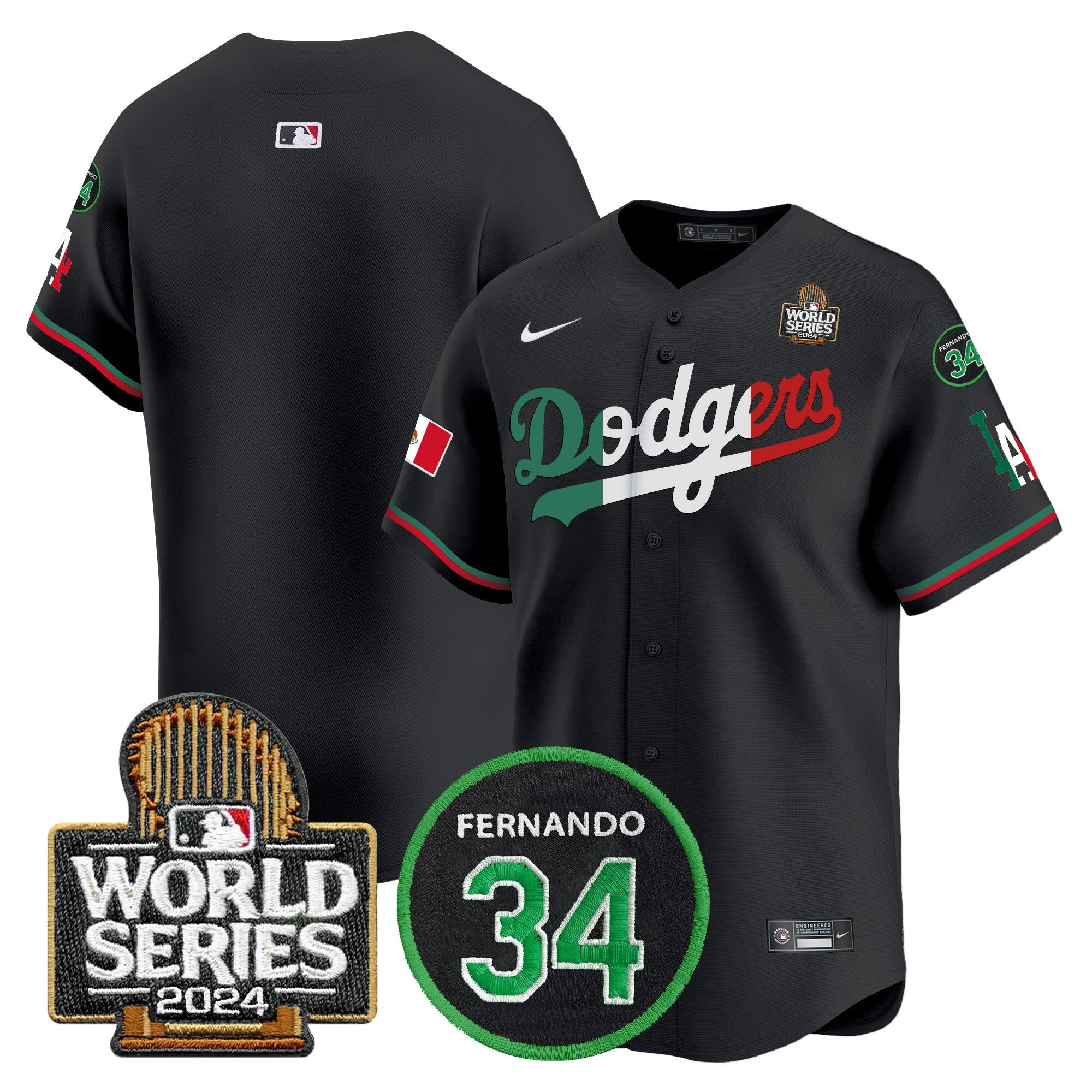 Men’s Mexico Fernando Memorial & 2024 World Series Patch Vapor Premier Limited Jersey V3