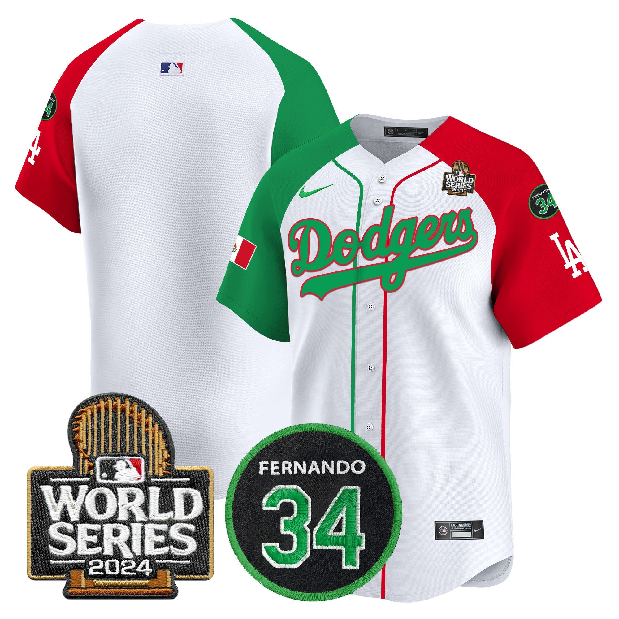 Men’s Mexico Fernando Memorial & 2024 World Series Patch Vapor Premier Limited Jersey V3