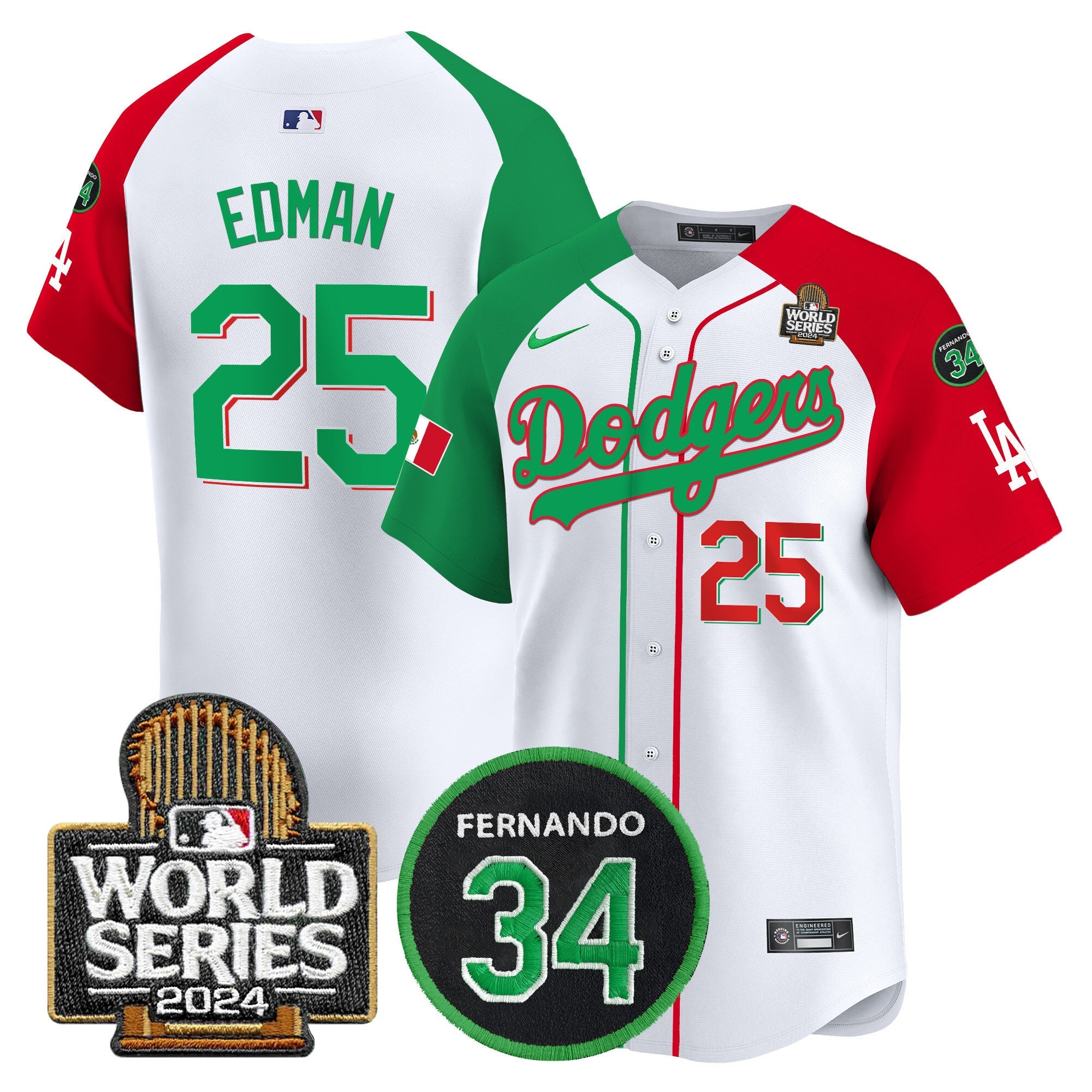 Men’s Mexico Fernando Memorial & 2024 World Series Patch Vapor Premier Limited Jersey V3