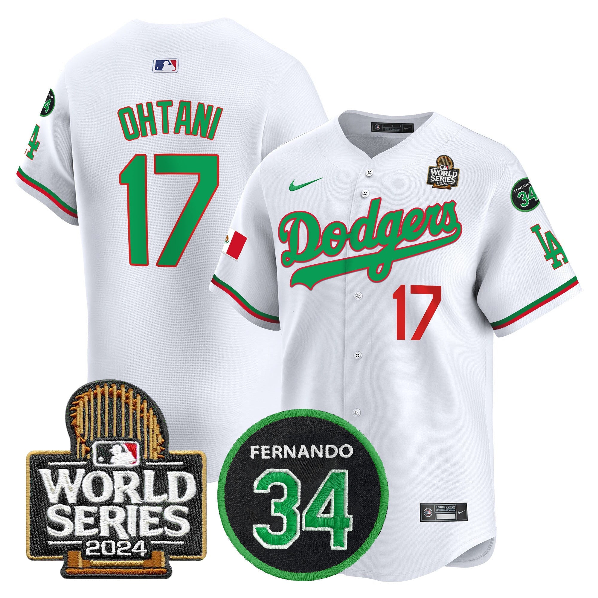 Men’s Mexico Fernando Memorial & 2024 World Series Patch Vapor Premier Limited Jersey V3