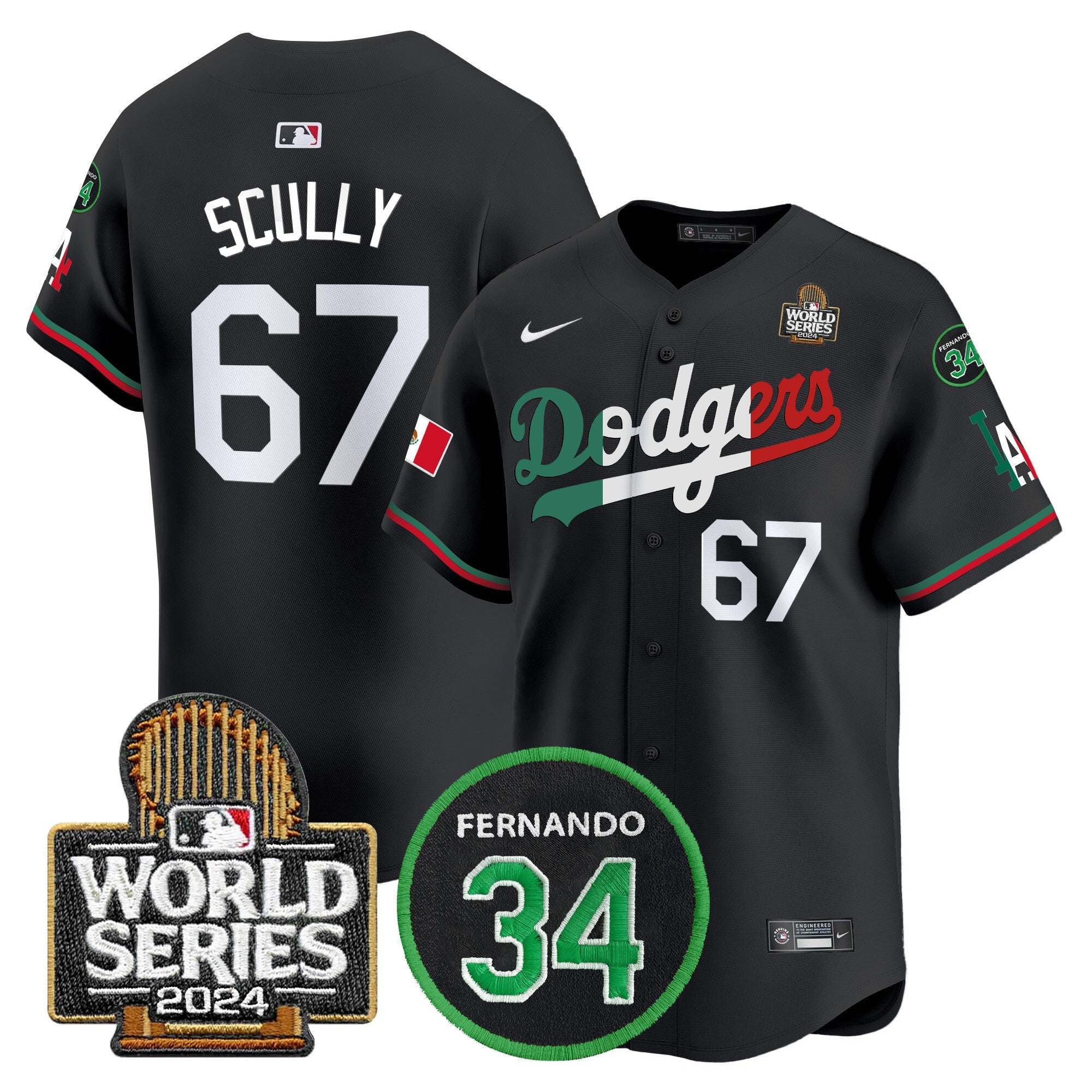 Men’s Mexico Fernando Memorial & 2024 World Series Patch Vapor Premier Limited Jersey V3
