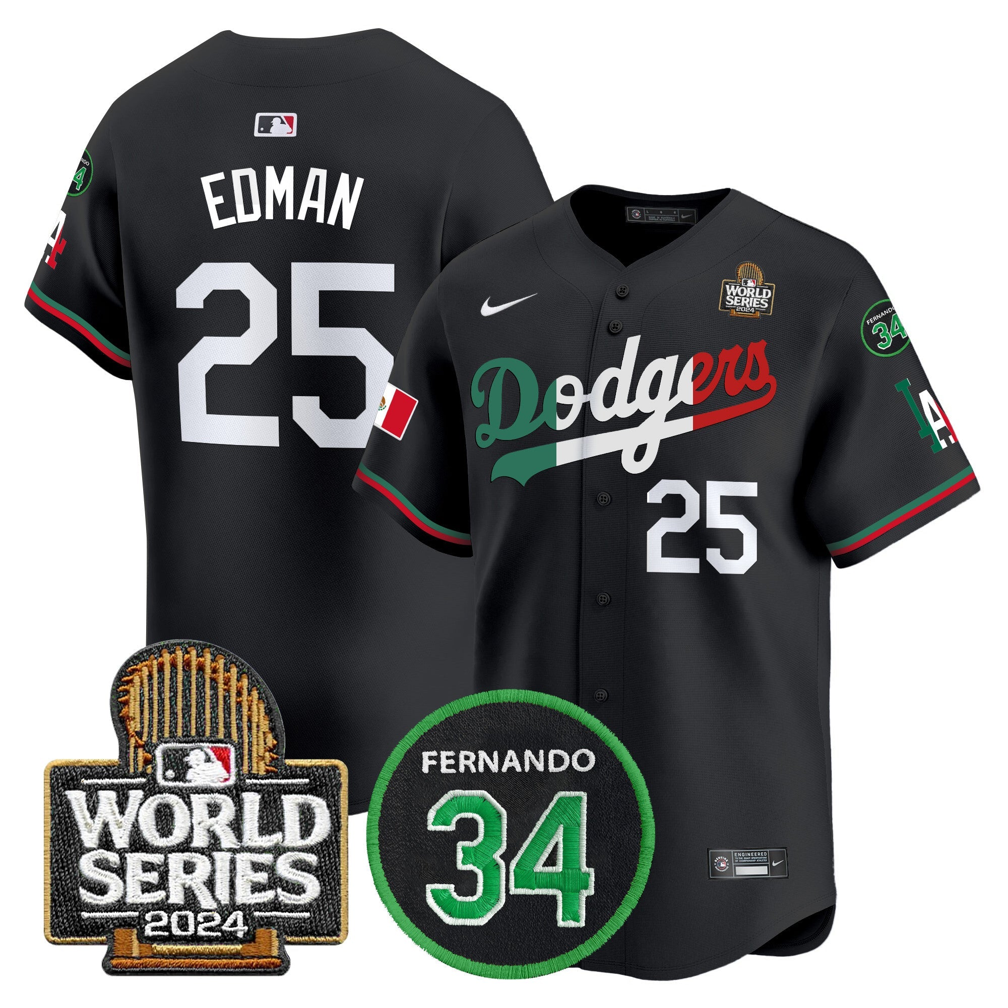 Men’s Mexico Fernando Memorial & 2024 World Series Patch Vapor Premier Limited Jersey V3