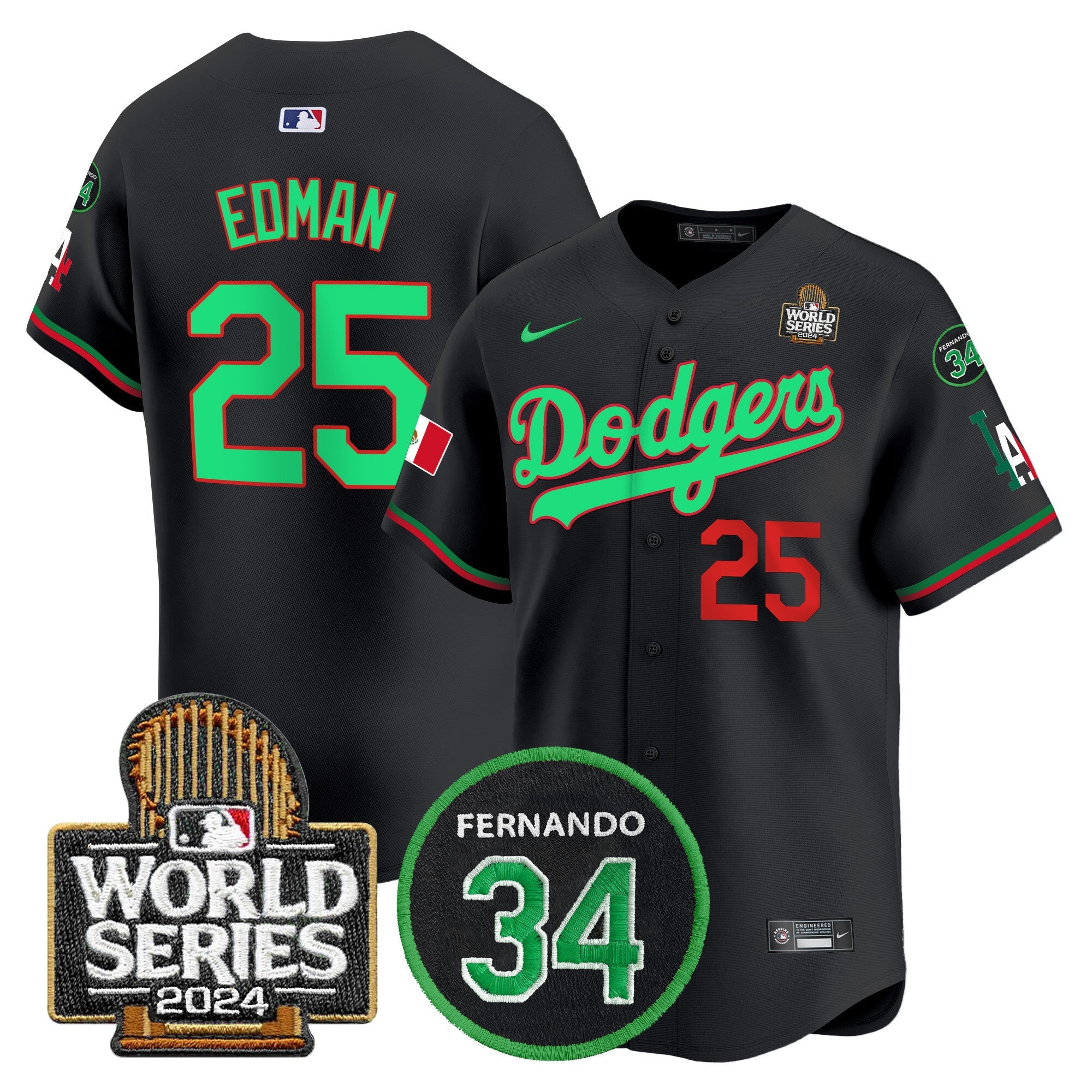 Men’s Mexico Fernando Memorial & 2024 World Series Patch Vapor Premier Limited Jersey V3