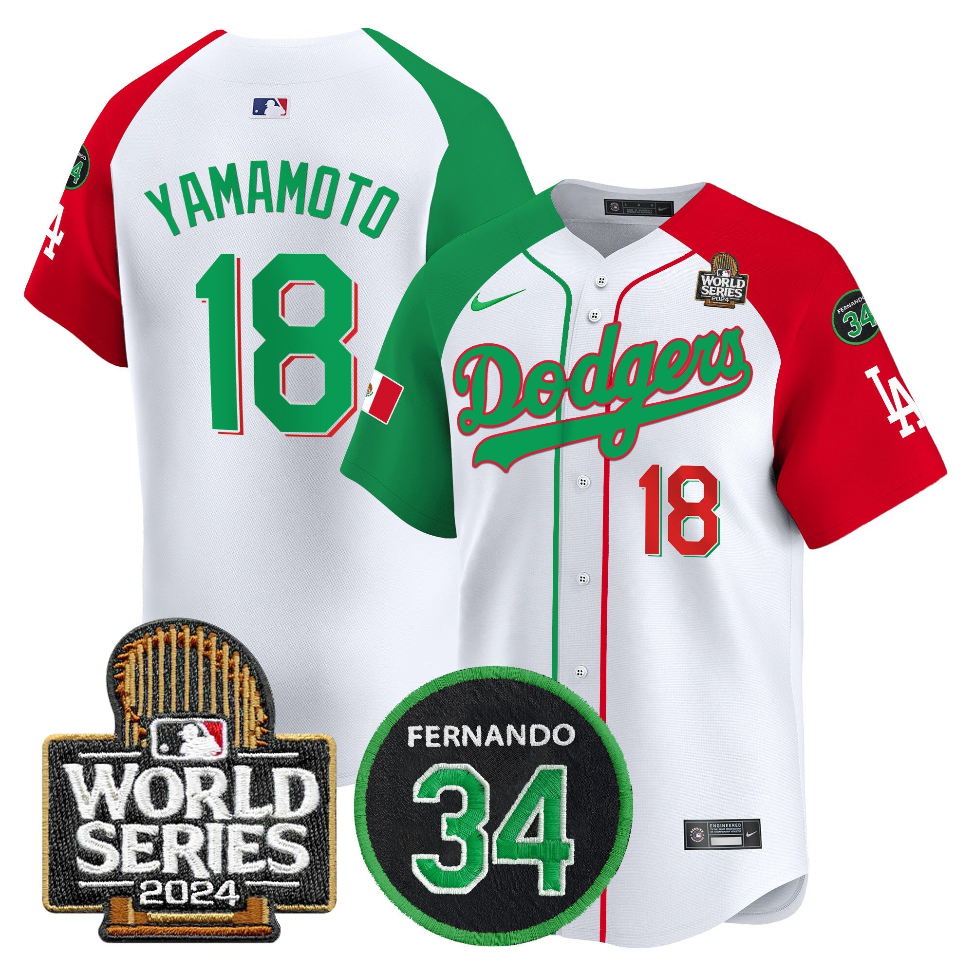 Men’s Mexico Fernando Memorial & 2024 World Series Patch Vapor Premier Limited Jersey V3